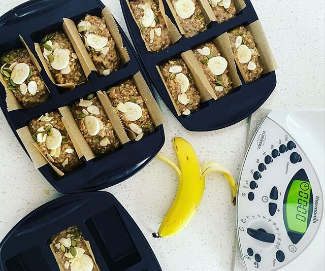 Always a bakers dozen 😄 Banana Bliss Muffins ready for the oven tomorrow morning 🍌🍌
.
#almondmeal #glutenfree #banana #delish