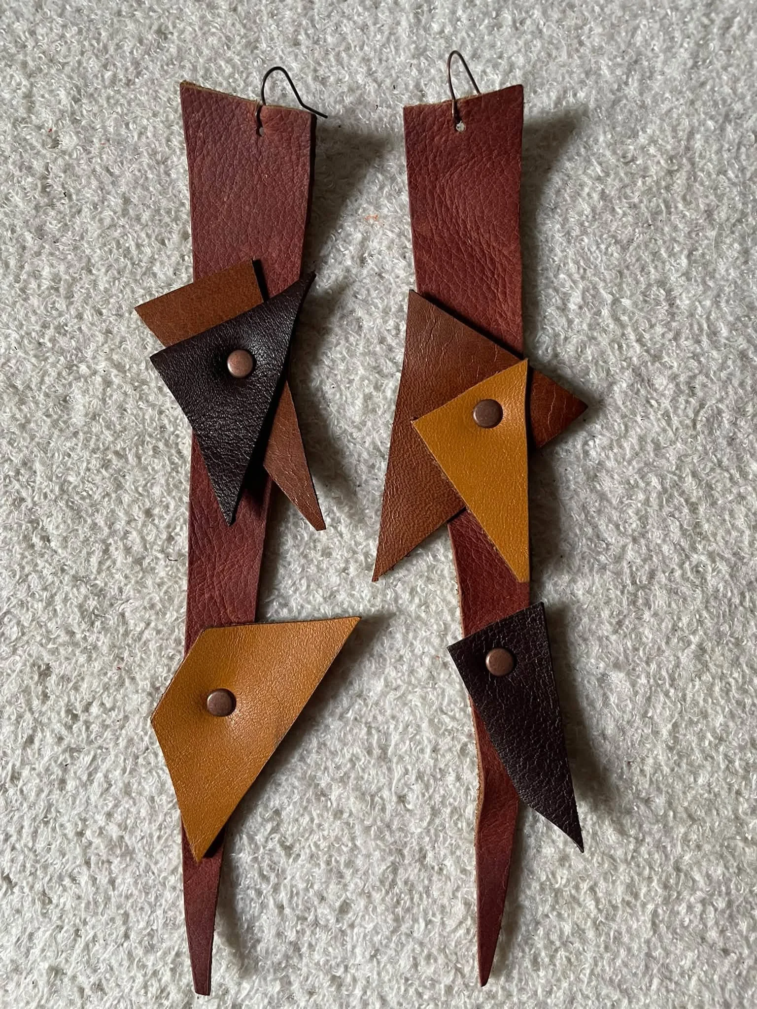 Autumn Mosaic Leather Earrings