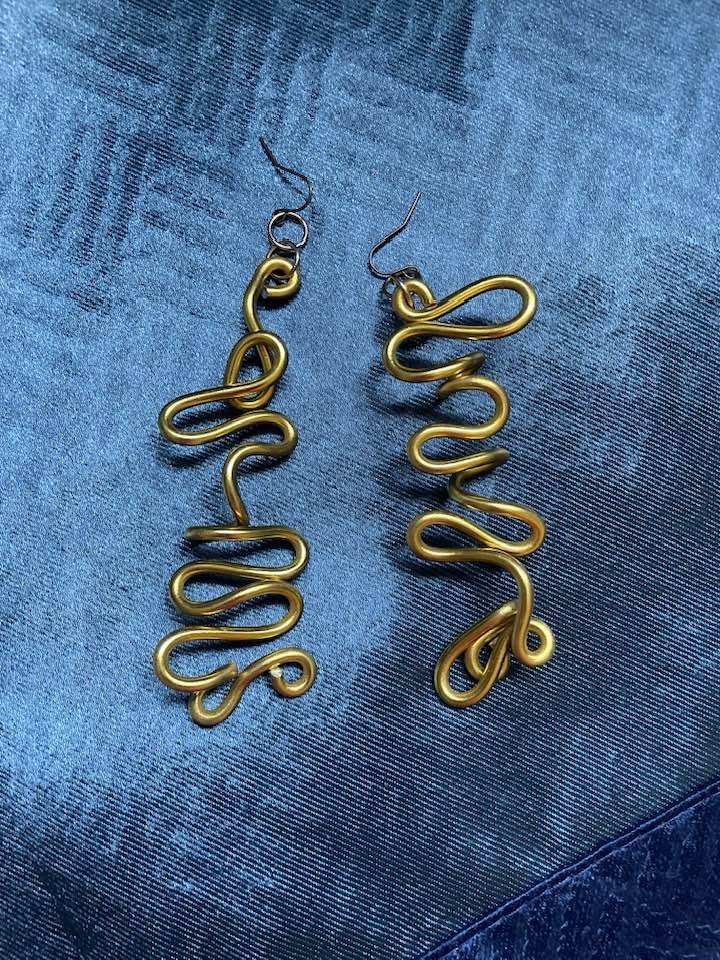 Golden Path Metal Earrings