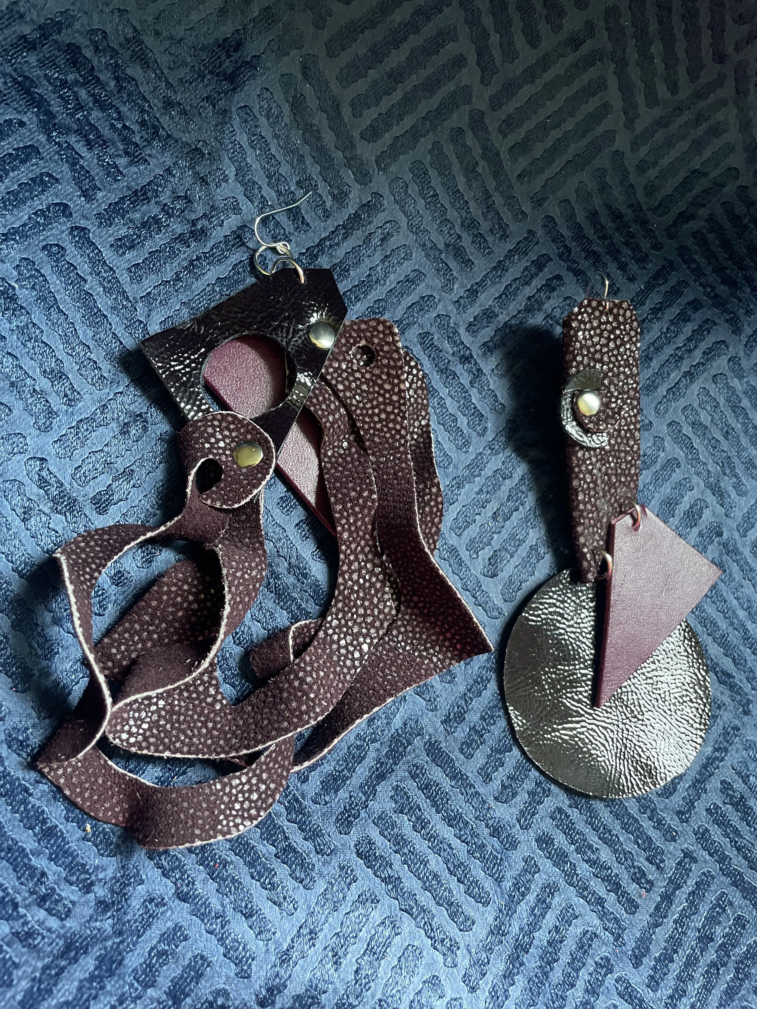 Non Violet Nights Leather Earrings