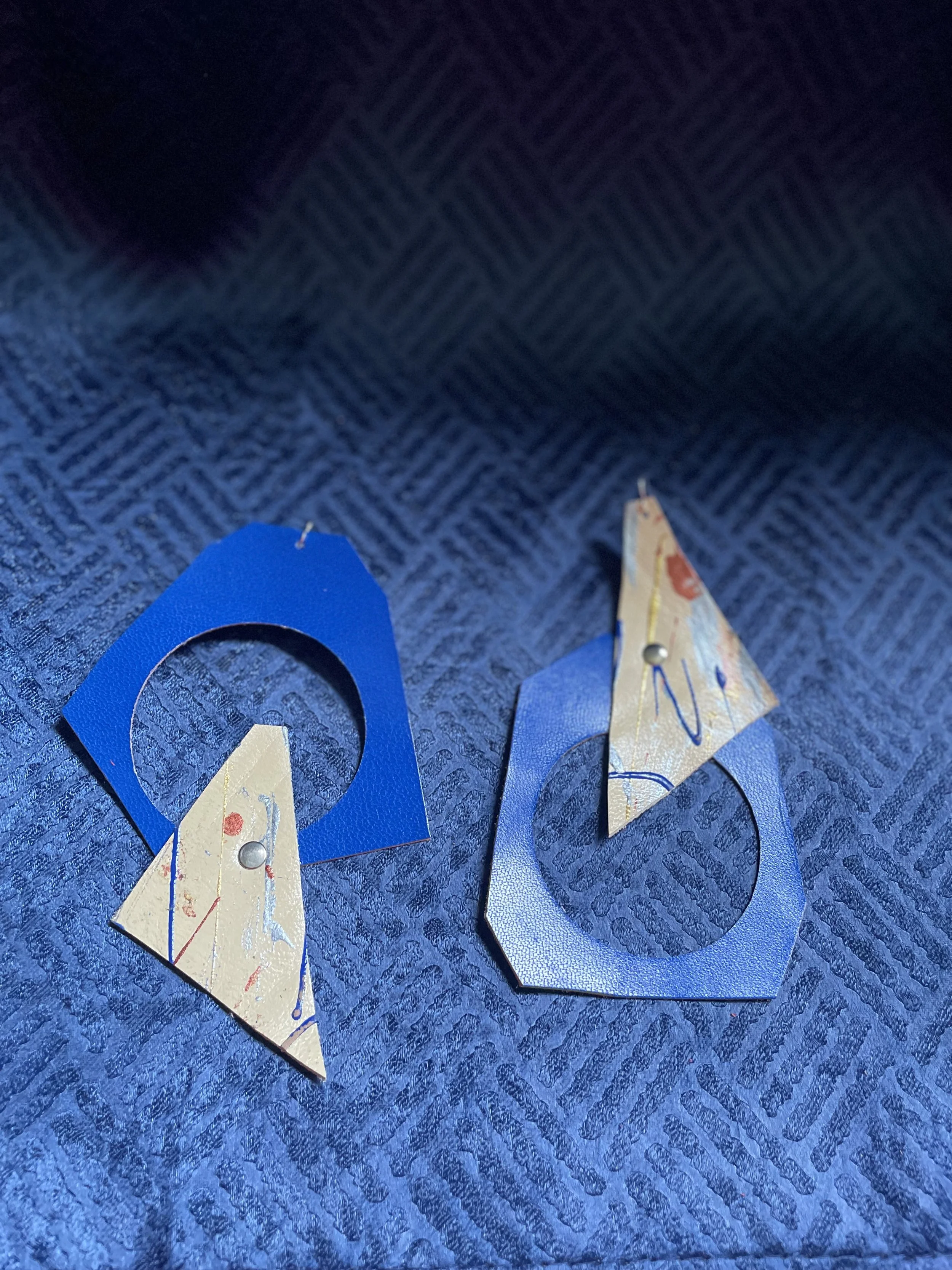 Geo Electric Blue Earrings