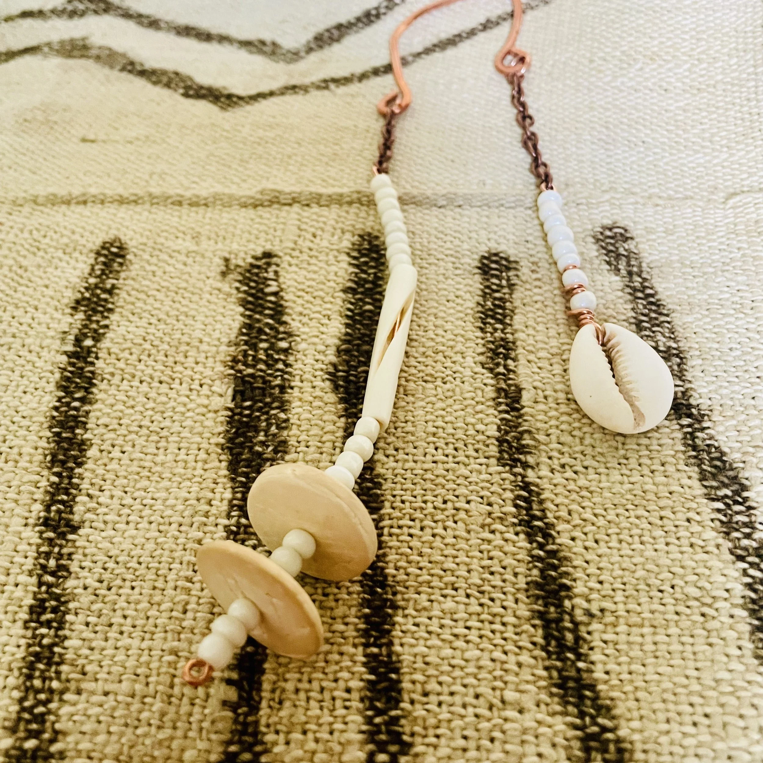 Copper and Cowrie Shell Ear Cuff