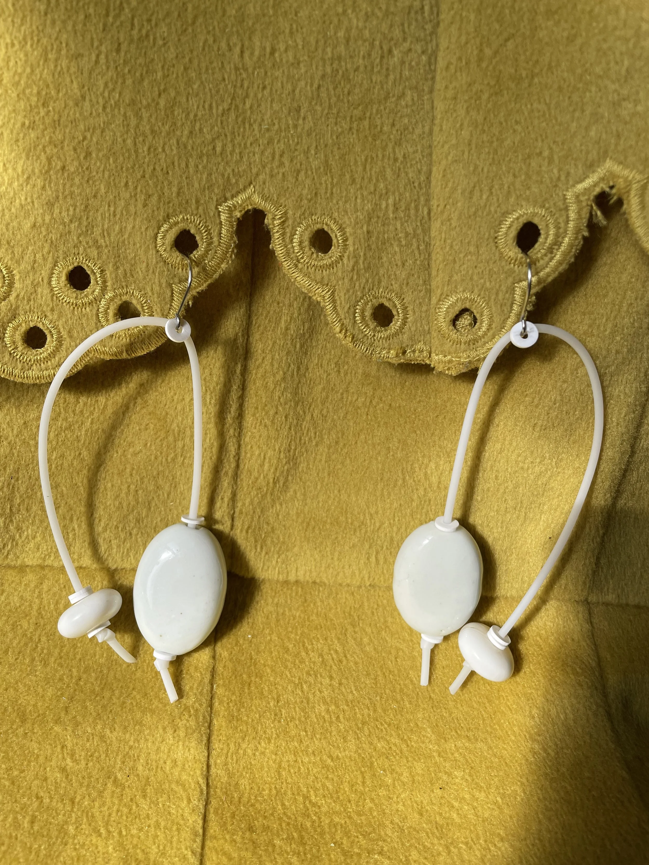 Minimalist Elegance White Bead Earrings