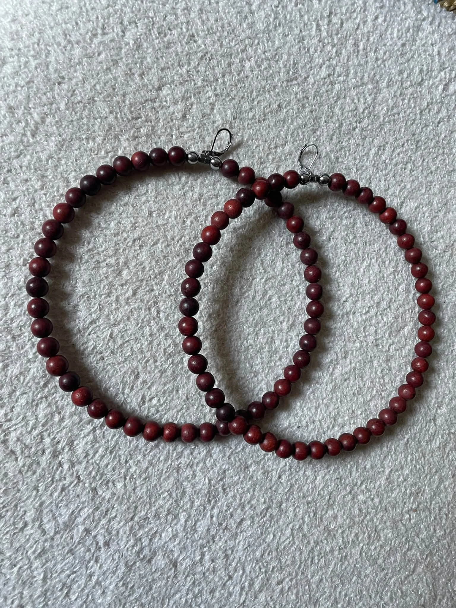 UH Oversize Ox Blood Red Maroon Circle earrings
