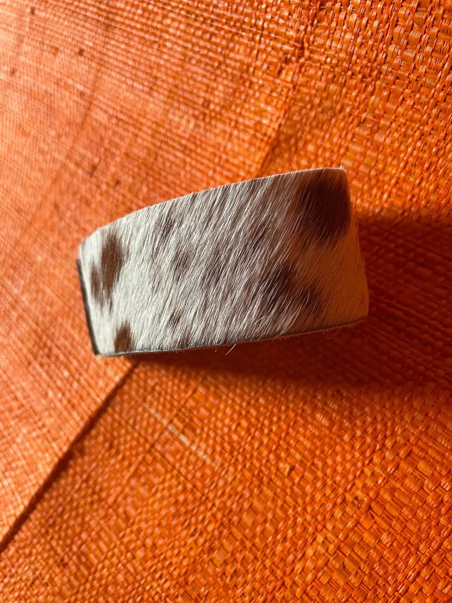 Reclaimed Leather Wide ID Art Bracelet