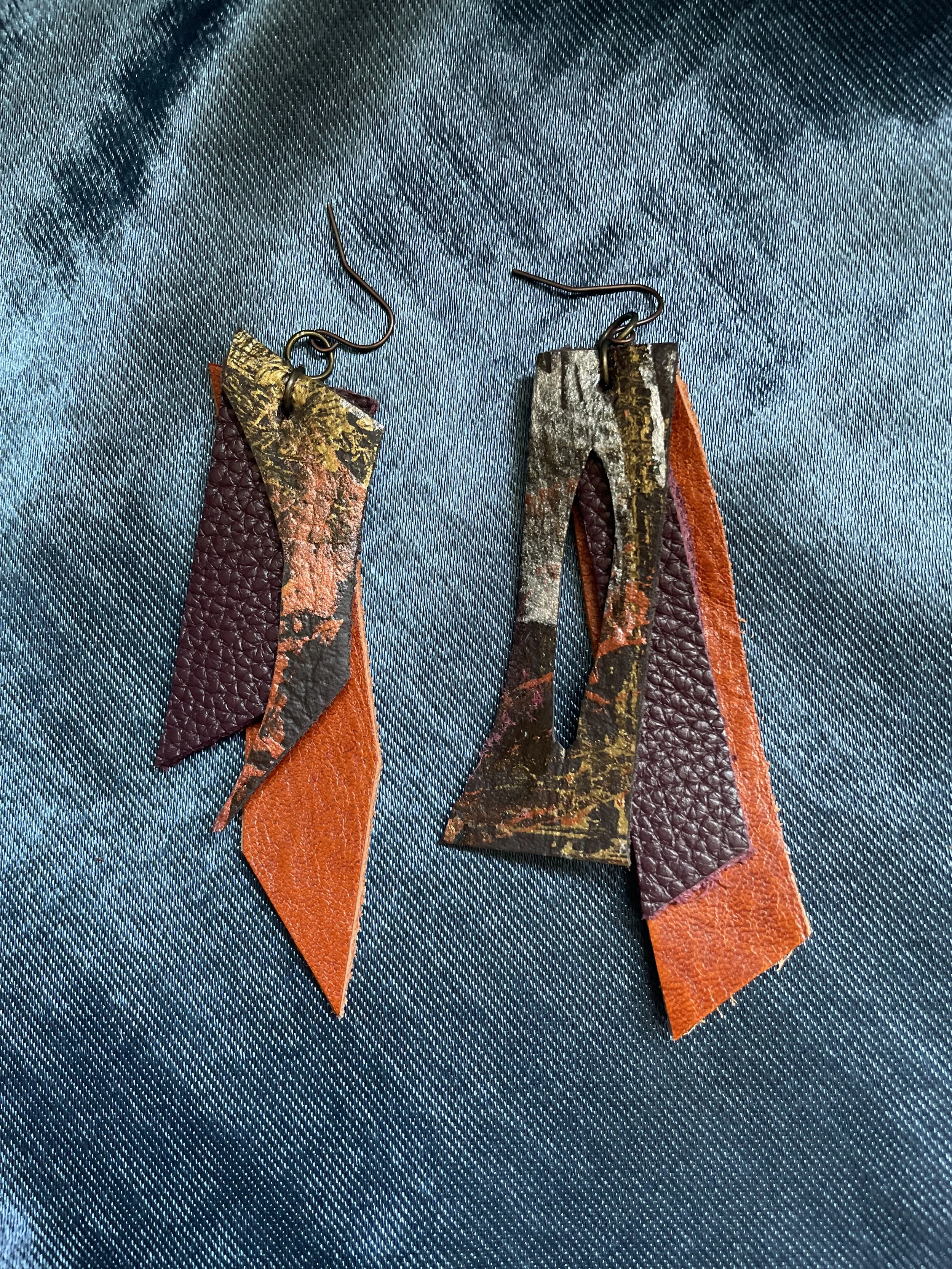 Painted Fall Rust Earrings