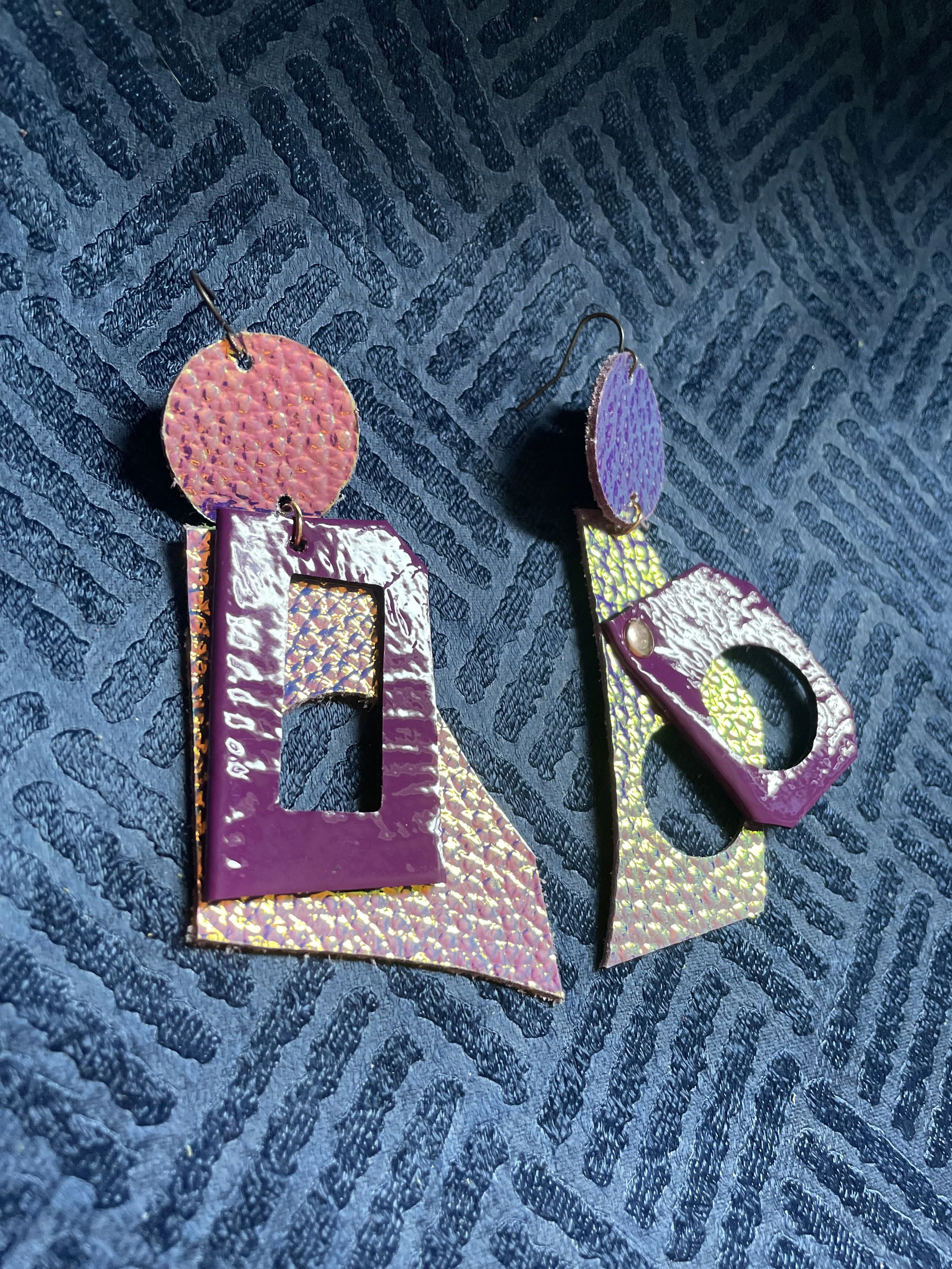 Radiant Reclaimed Leather Earrings