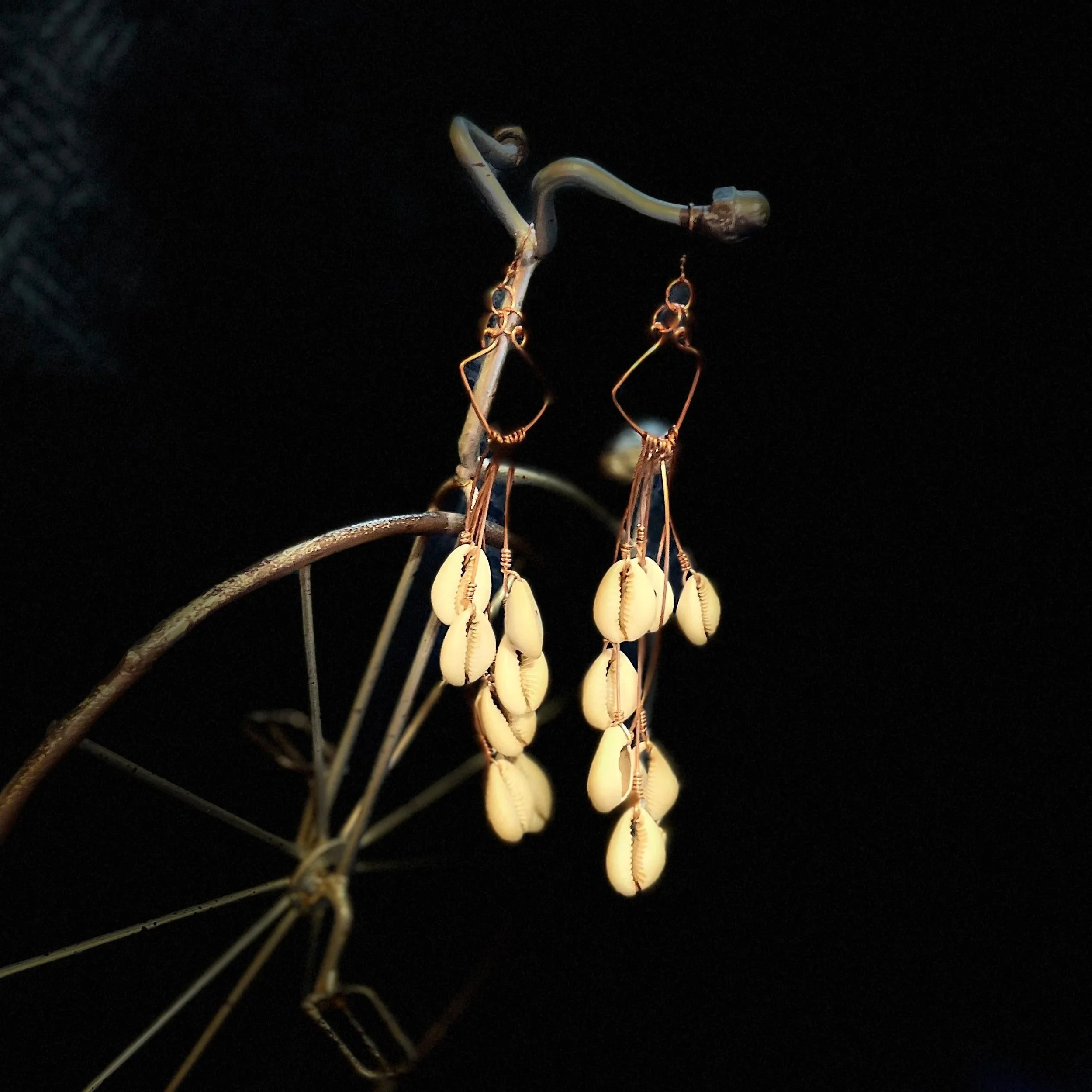 Copper & Cowrie Shell Elegance Earrings
