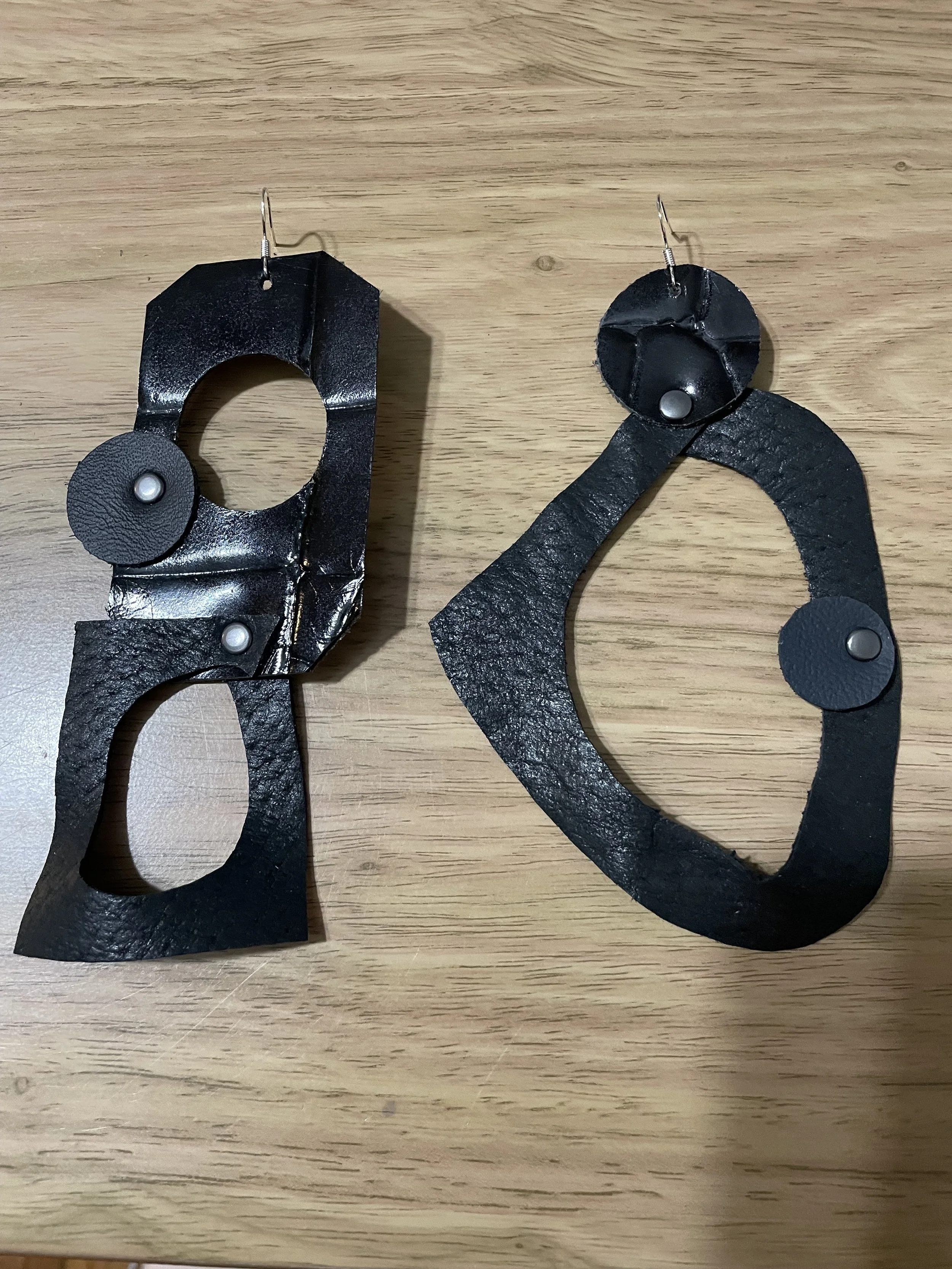 blk on Black leather abstract shapes