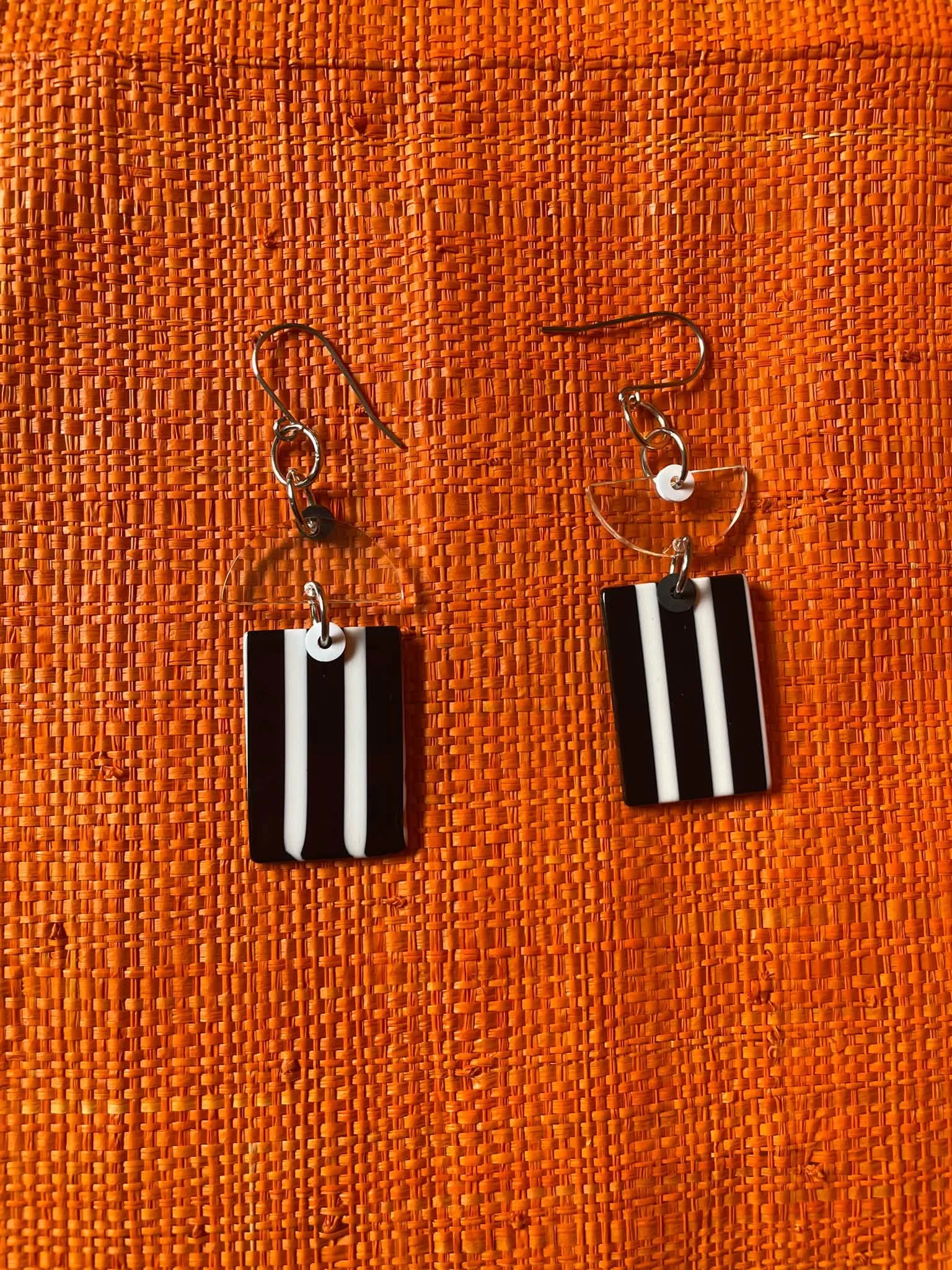 Striped black and white  Elegance Earrings