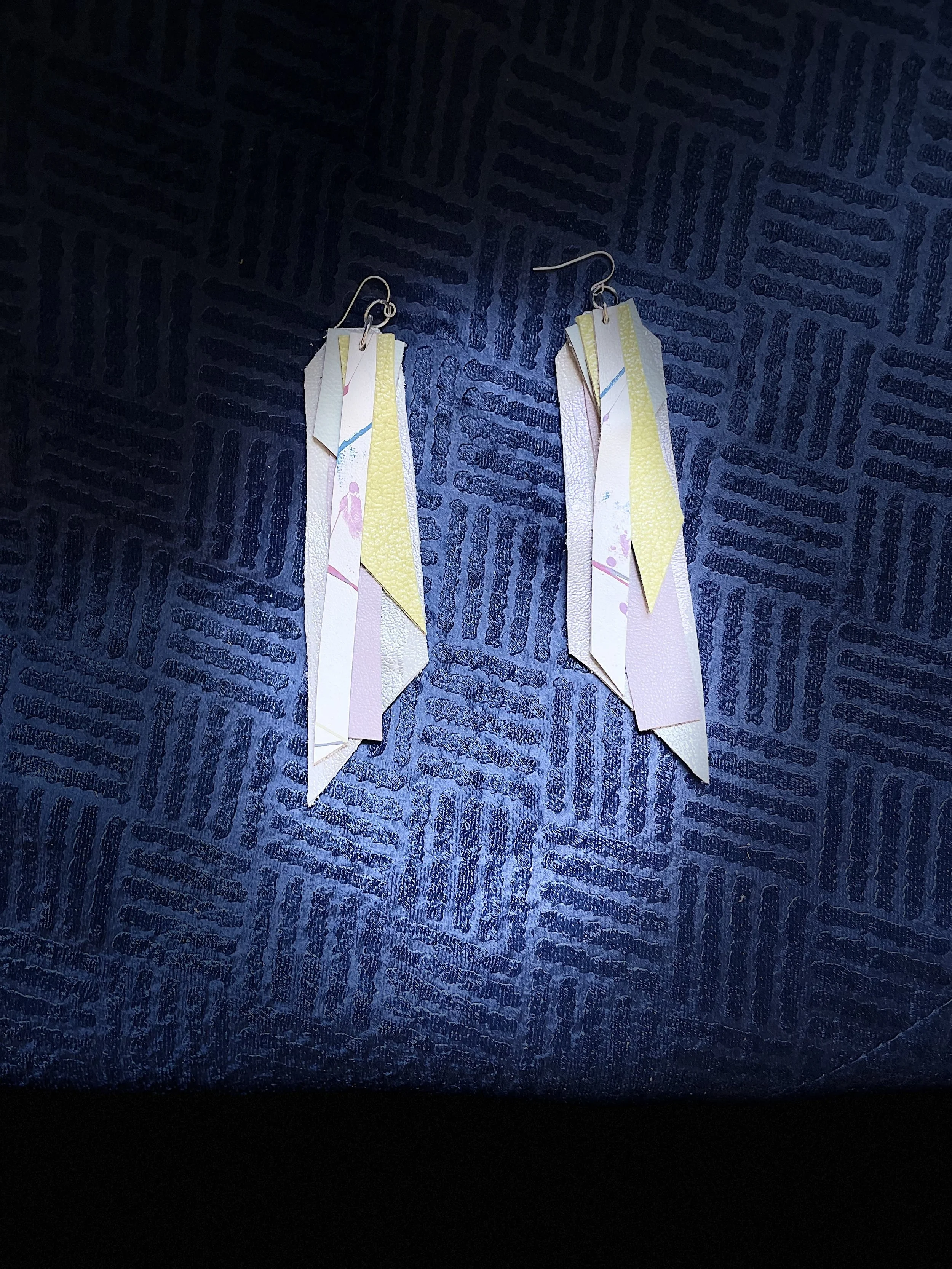 Eco-Chic Layered Leather Earrings