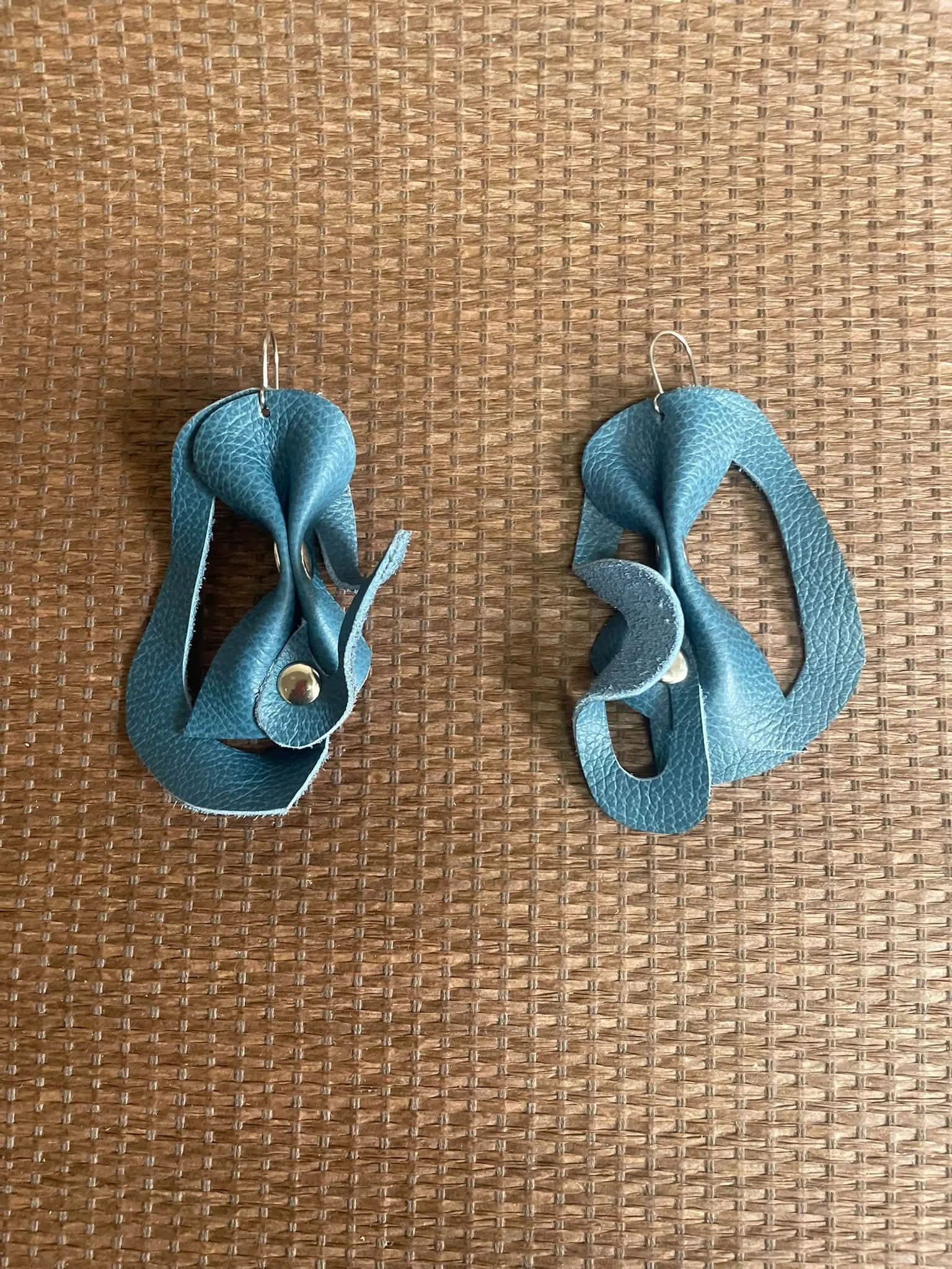 Abstract Blue Leather Bows