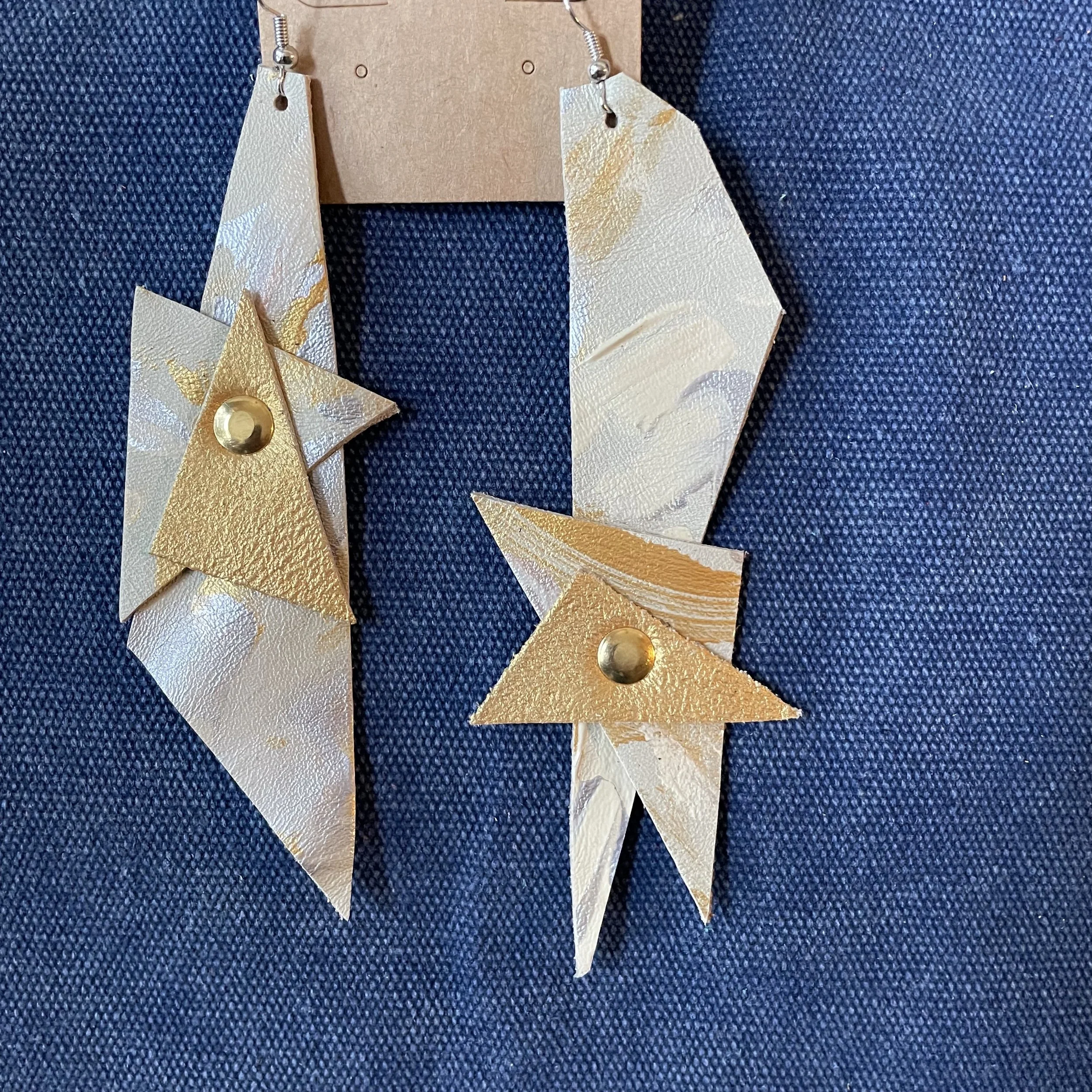 Holiday Spark Leather Earrings