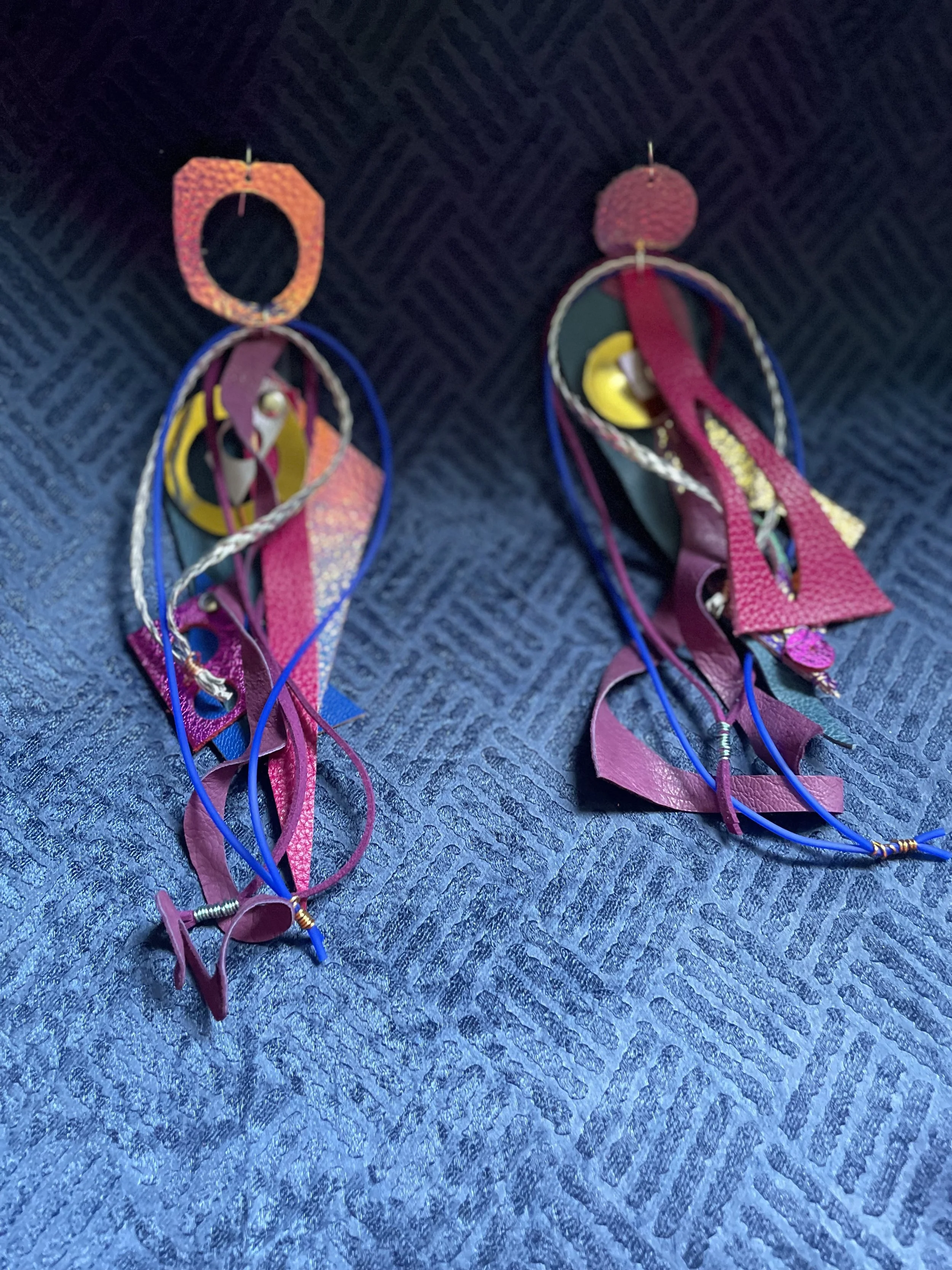Dance in Color mix media earrings