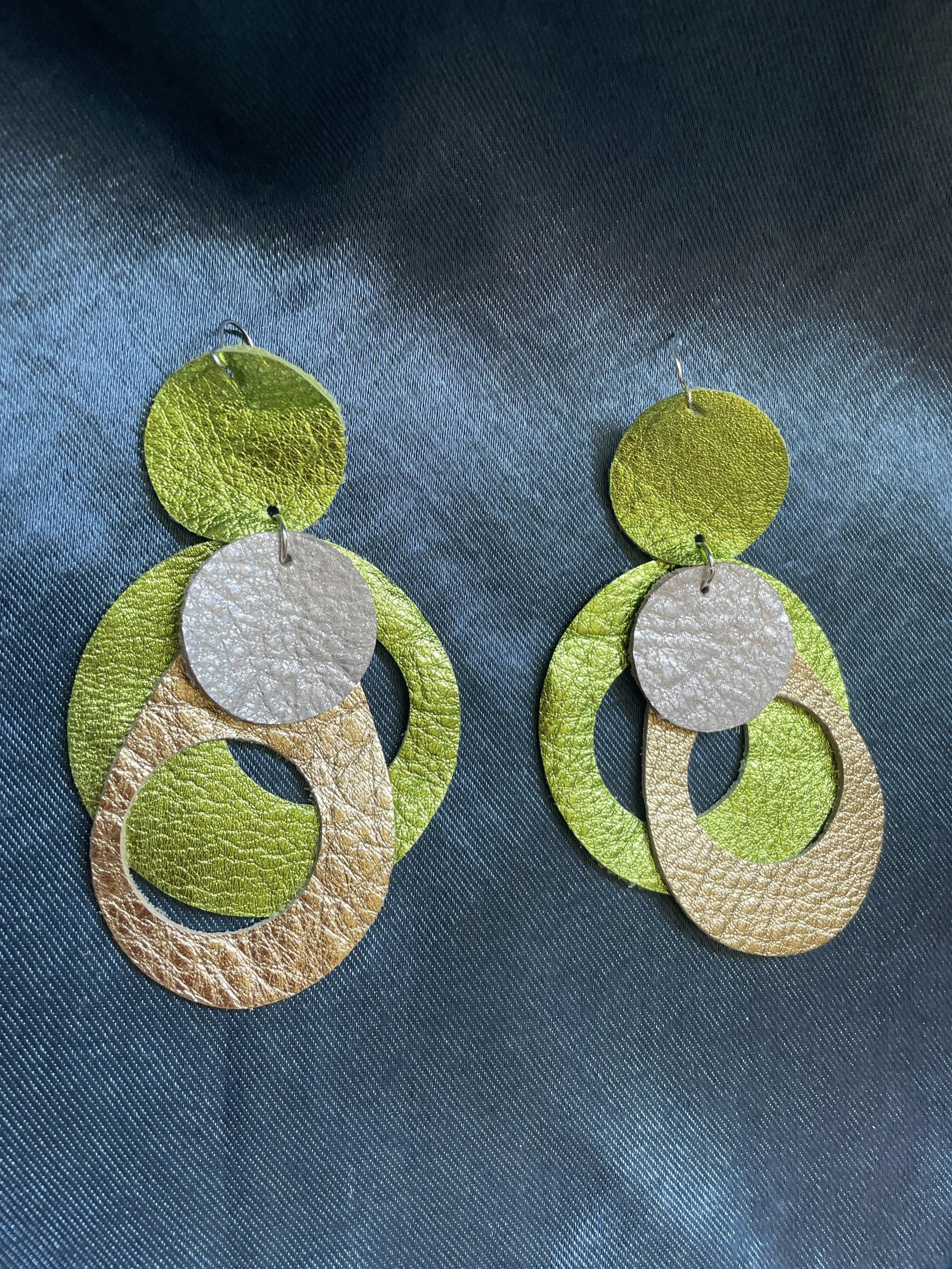 Fly Electric Shapes Leather Earrings