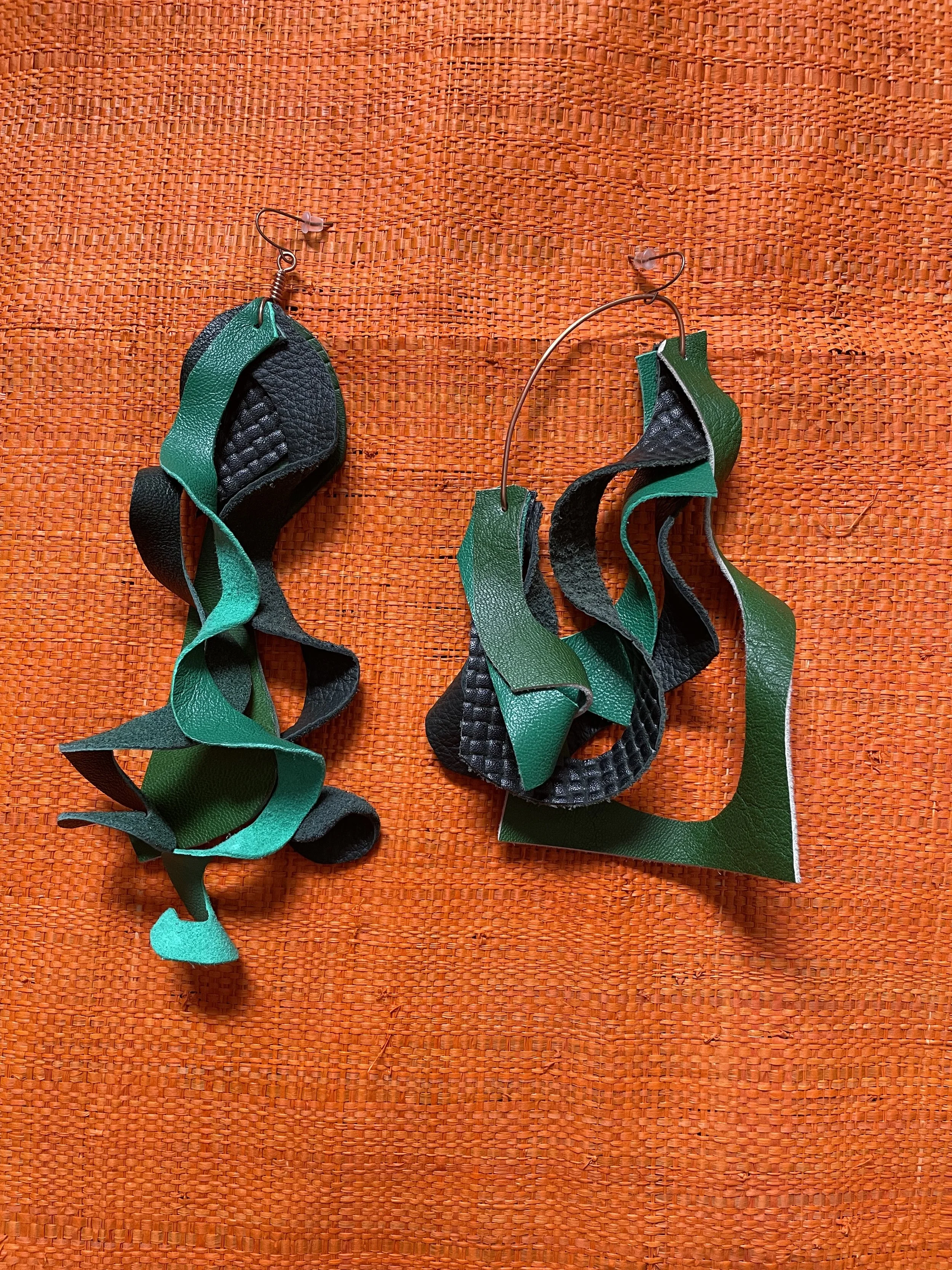 Eco-Chic Reclaimed Leather Earrings