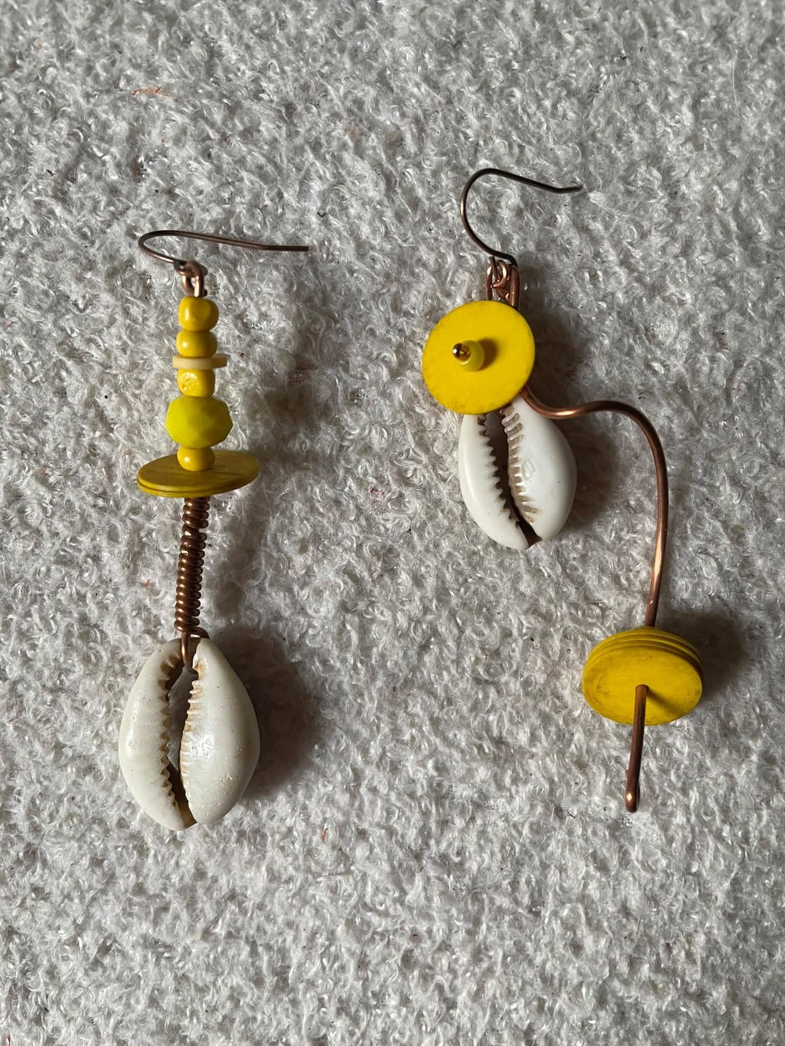Copper Cowrie Shell Earrings