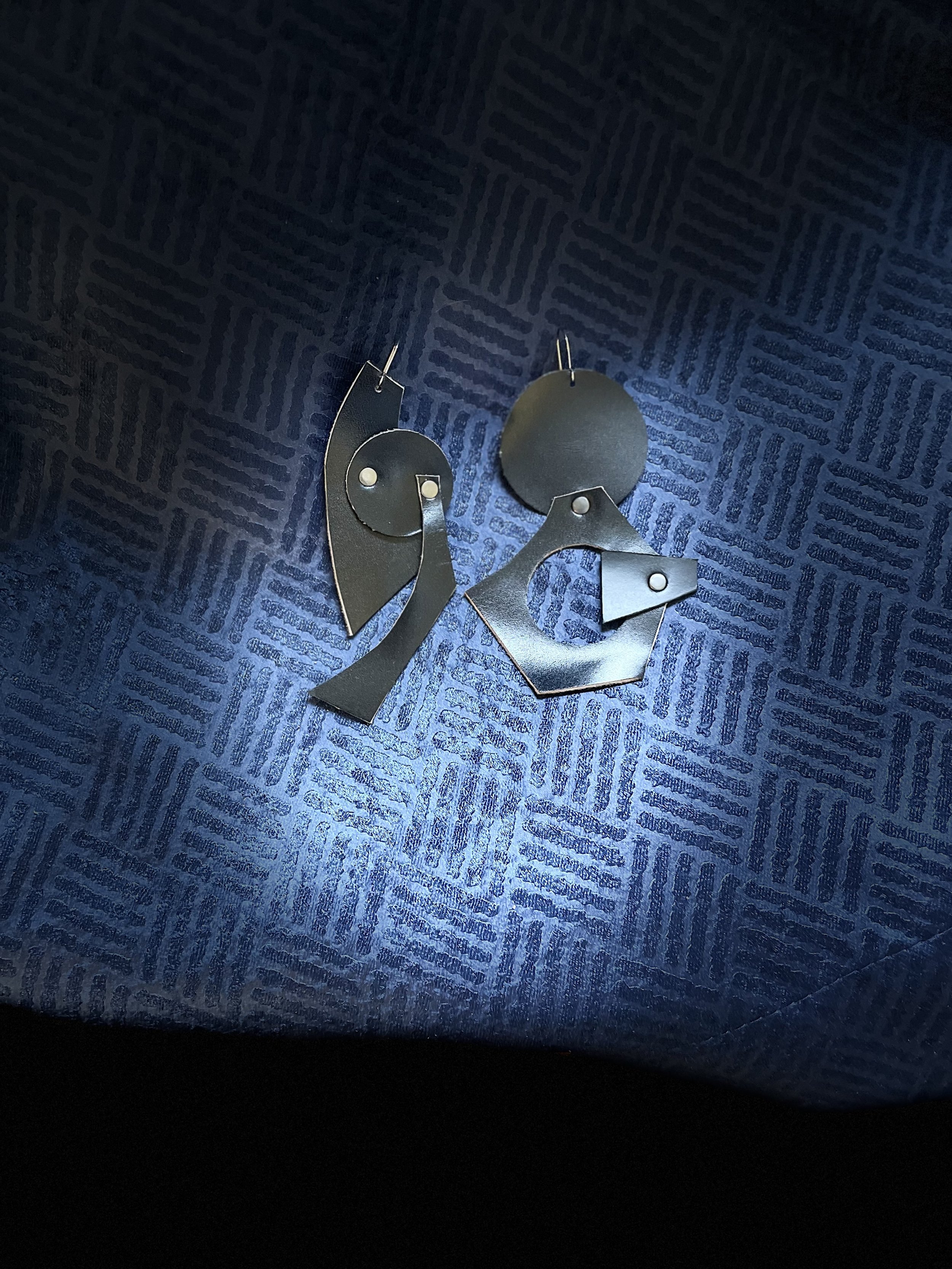Samurai Blade Leather Earrings