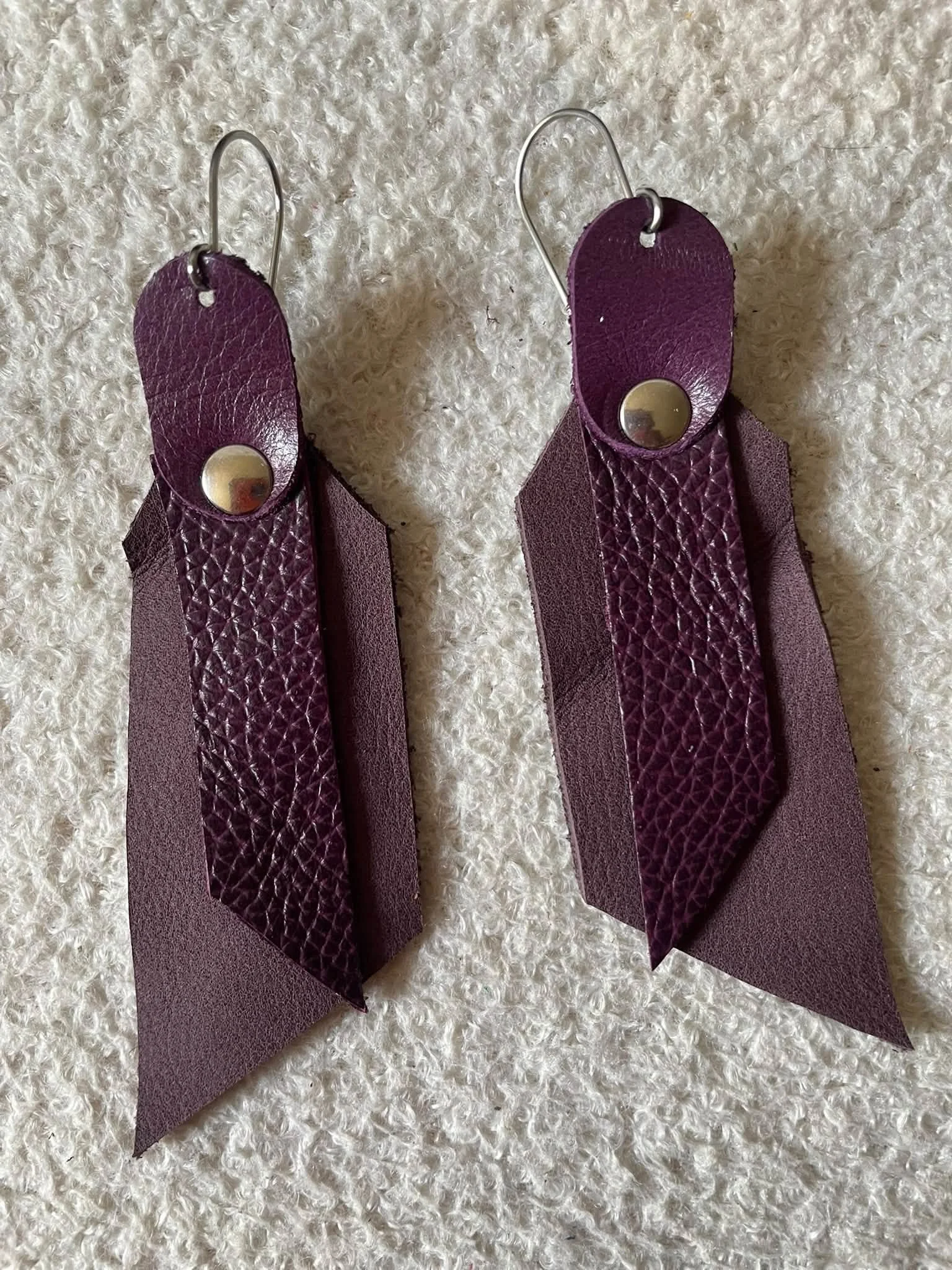 Purple Haze Leather Earrings