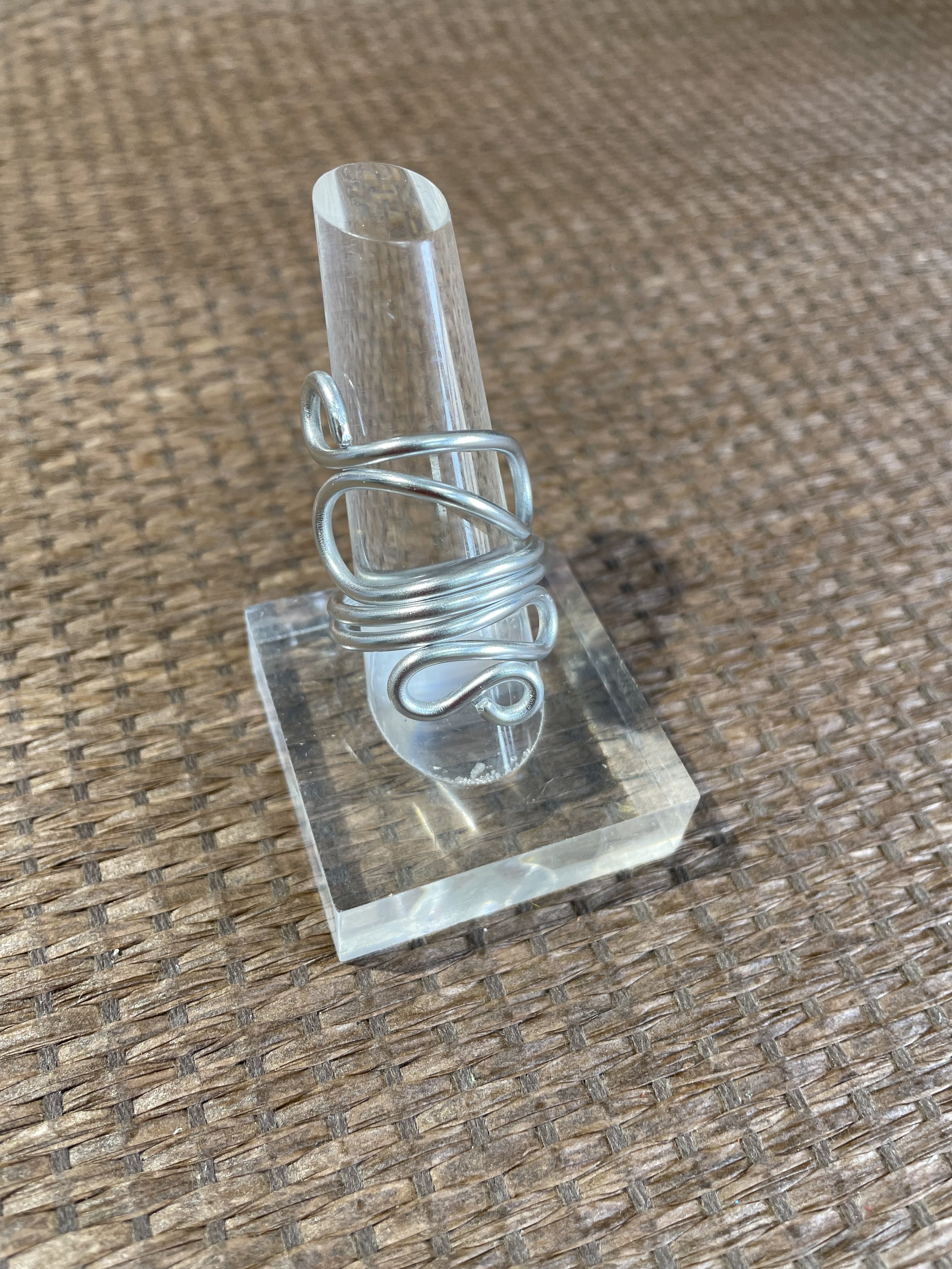 Aluminum Silver wrap around ring