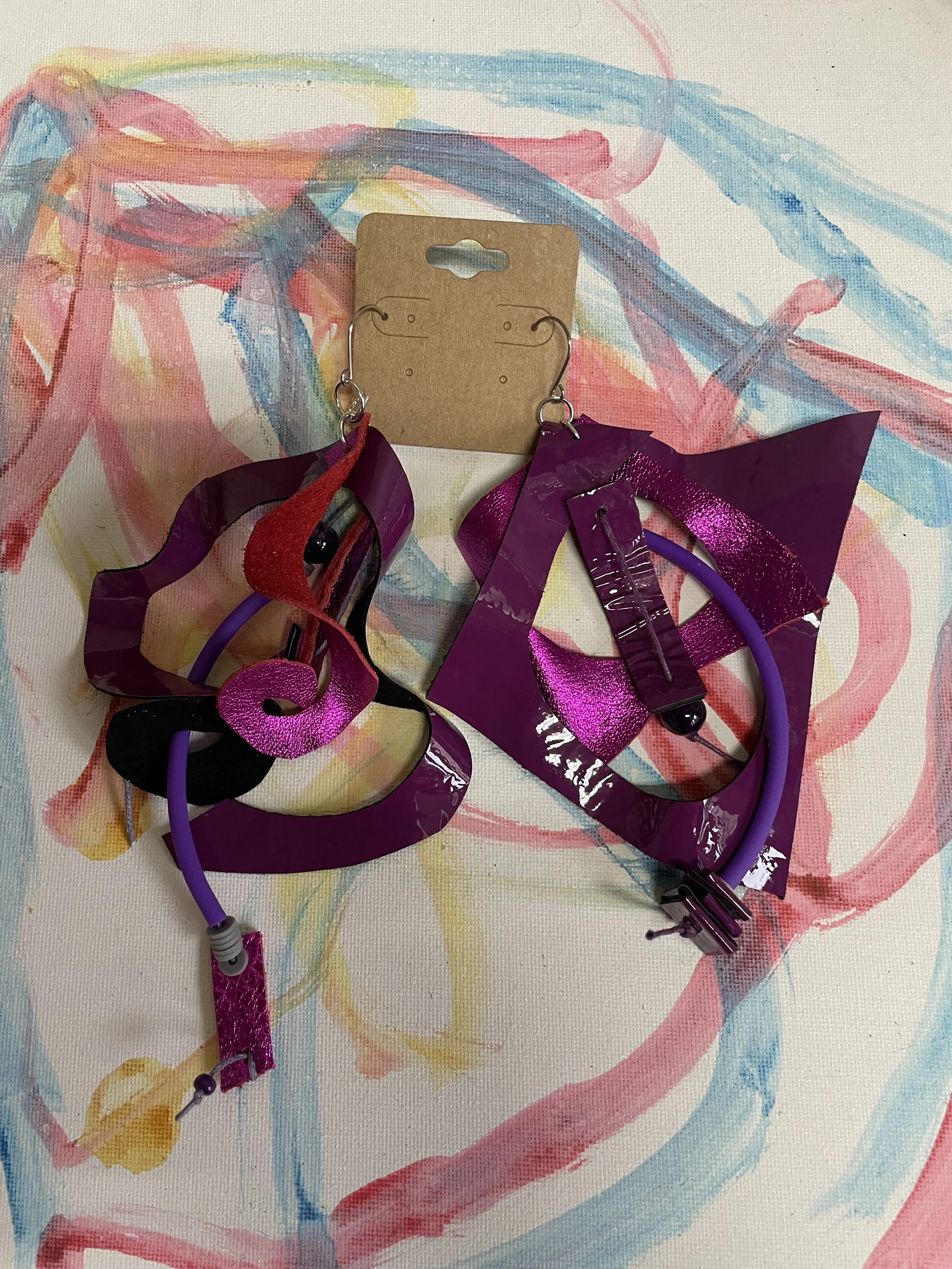 Purple Vivid Spectrum Statement Earrings