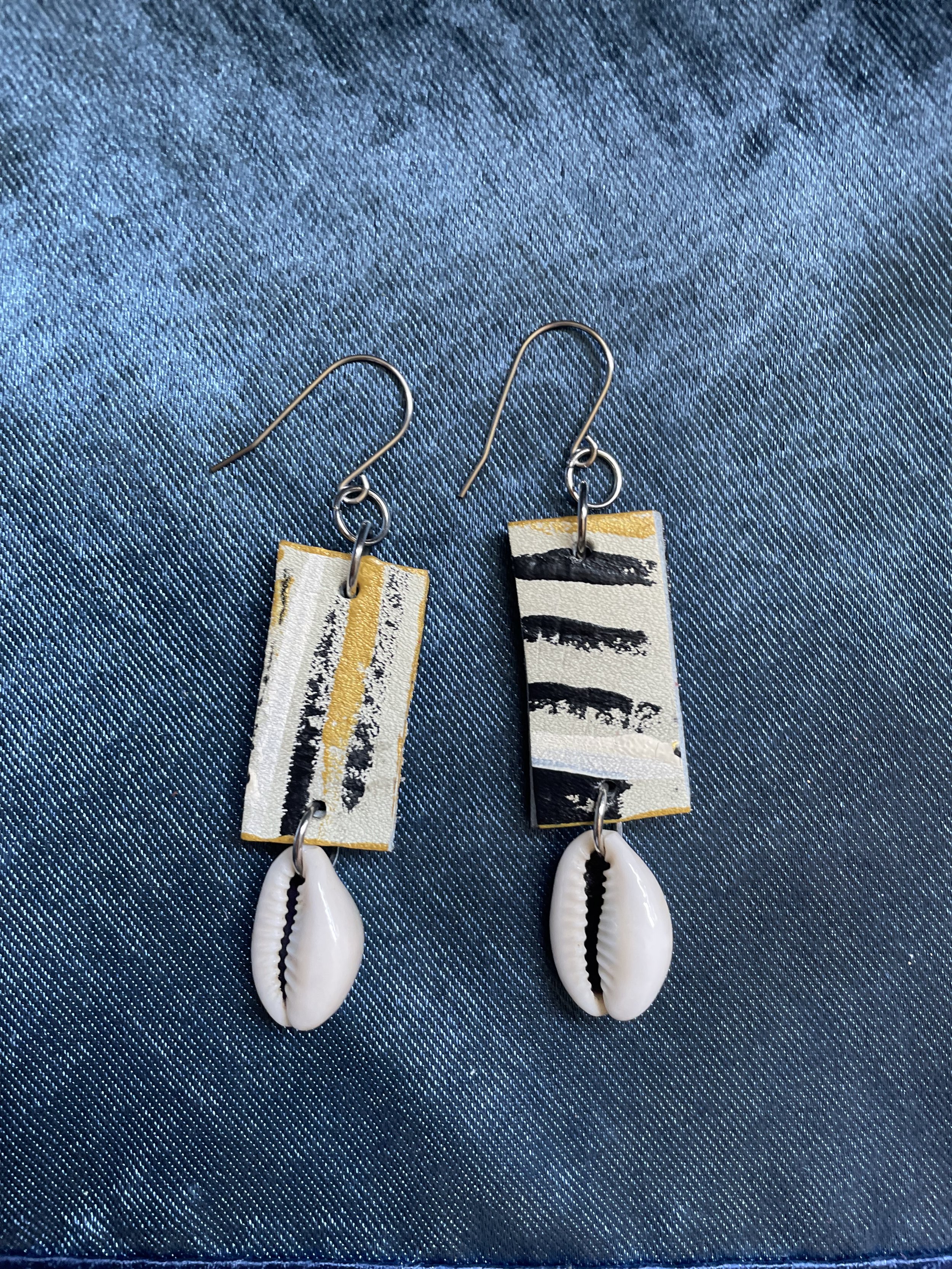 F n B cowrie shell earrings