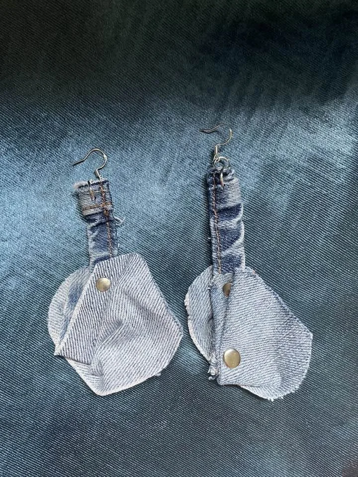 Denim Drop Earrings