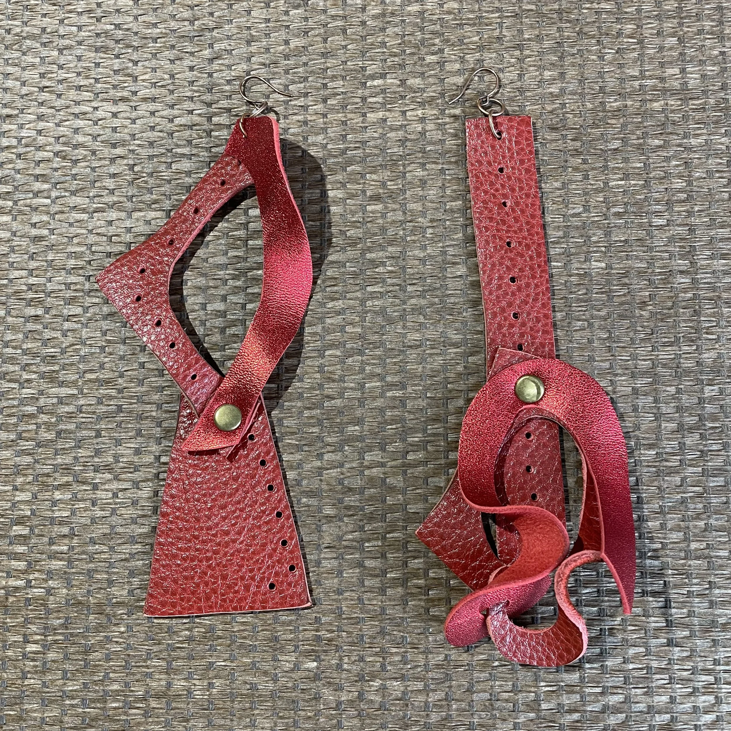 Metallic and Matte Red earrings