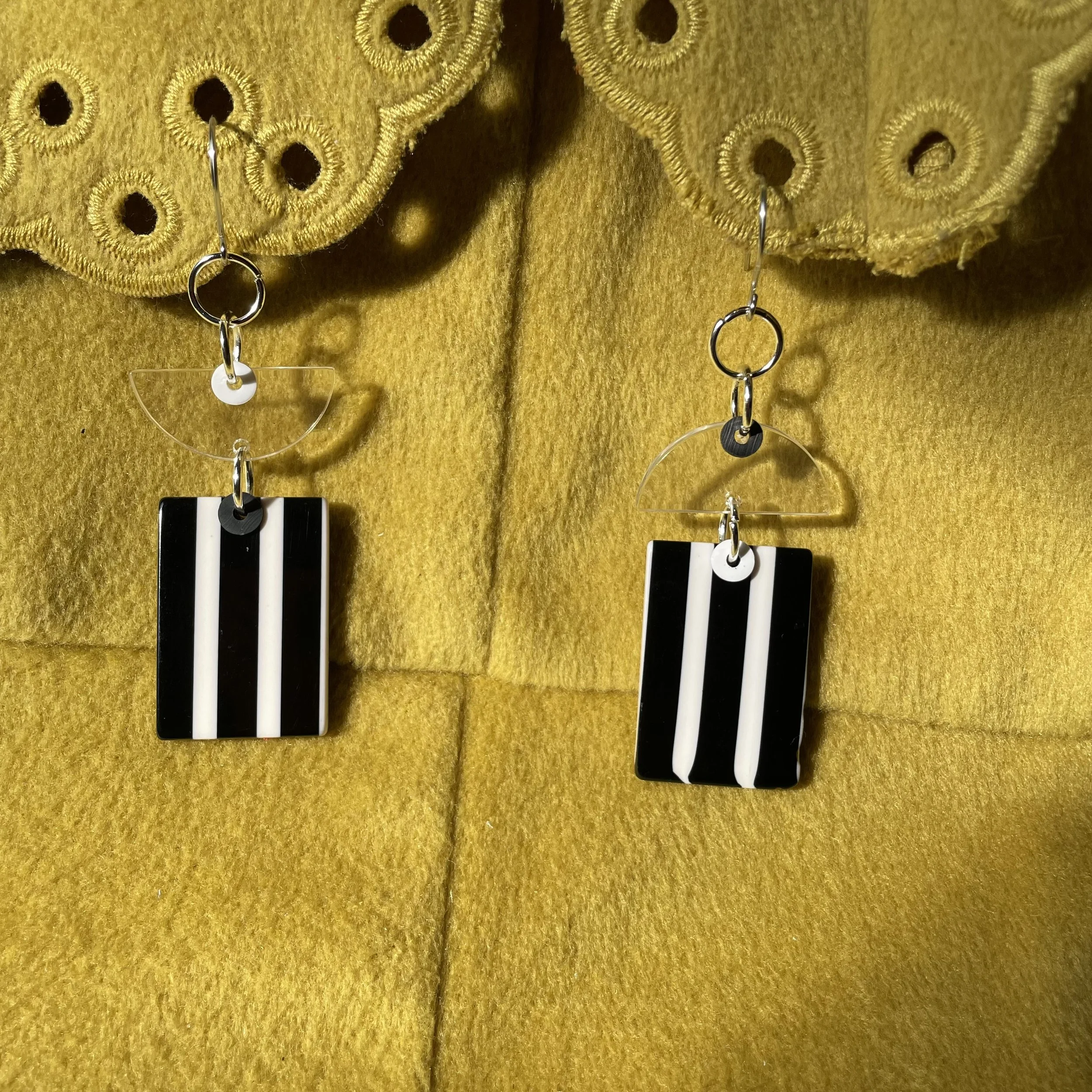 Striped Elegance Statement Earrings