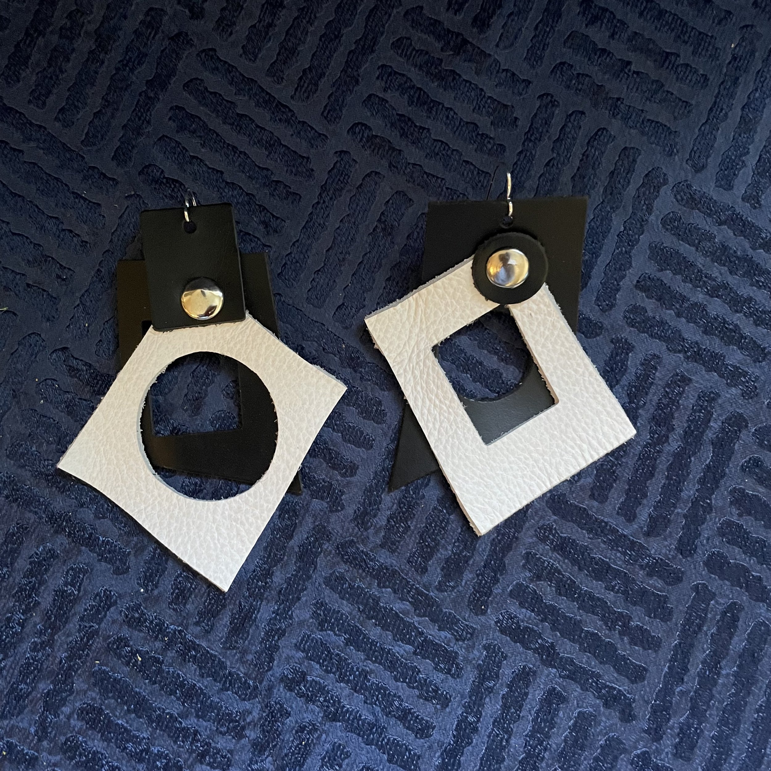 Artisan Mismatched Leather Earrings