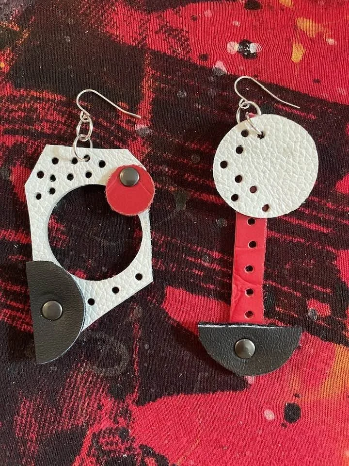 RBW classic Leather Abstract Earrings