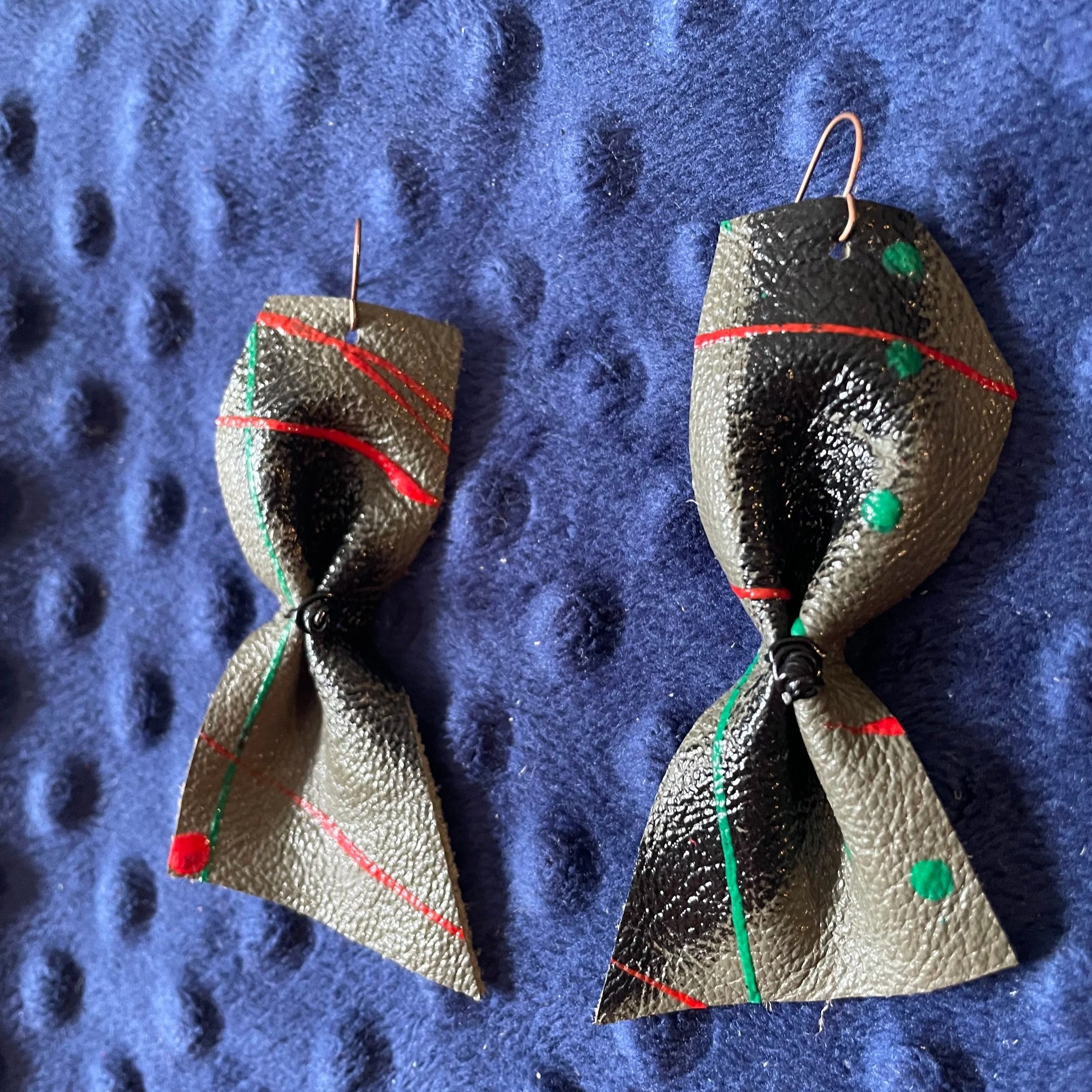 RBG Bow Leather Earrings