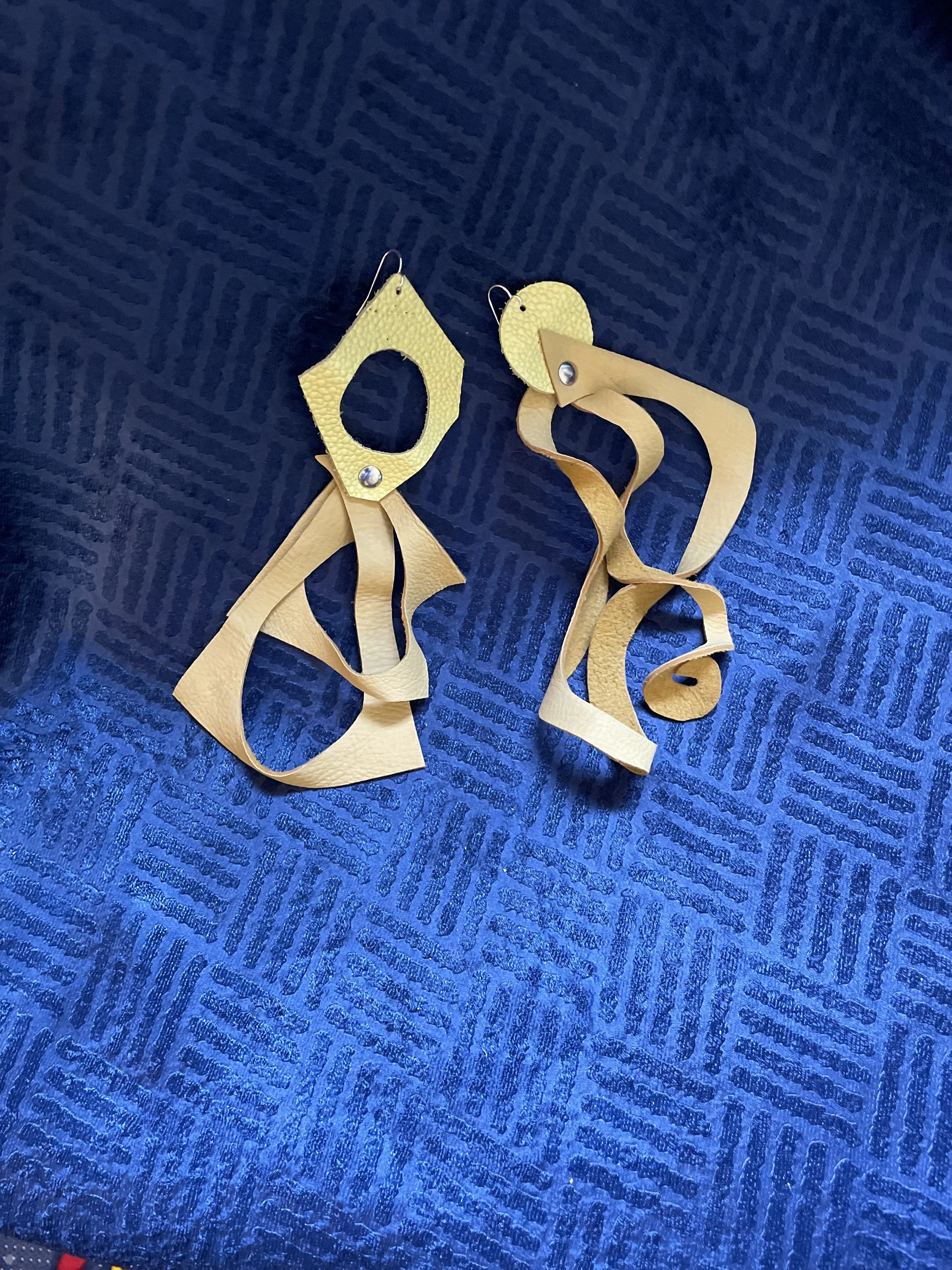 Be the Light Yellow Reclaimed Leather Earrings