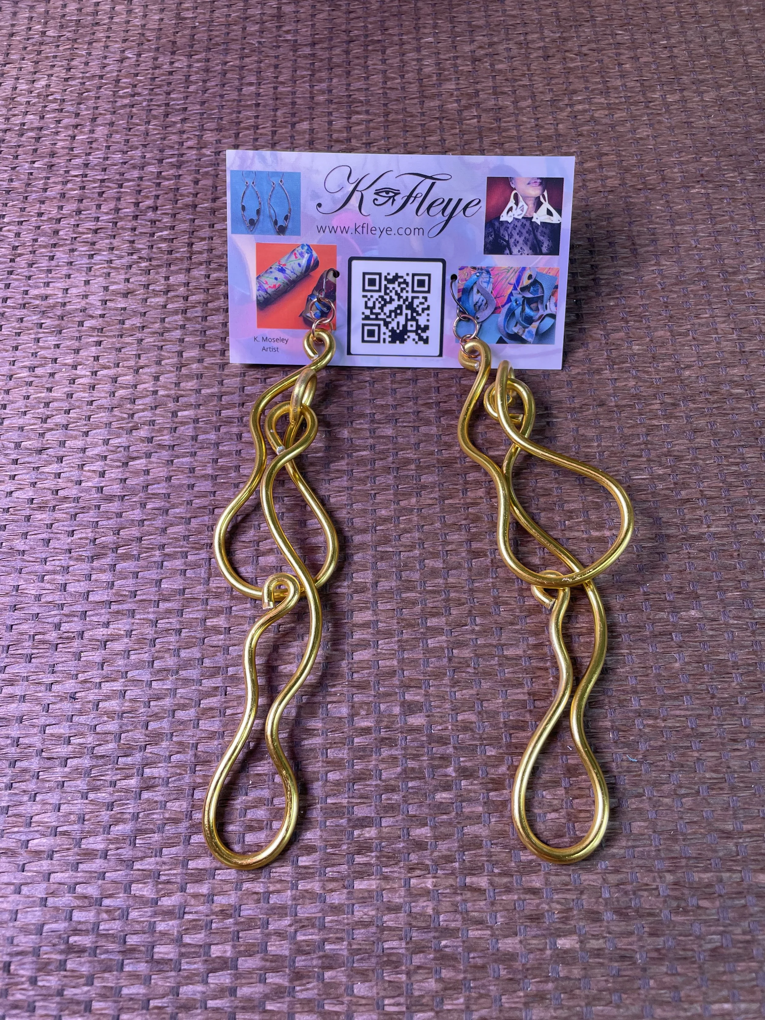 2 layer gold swirl earrings
