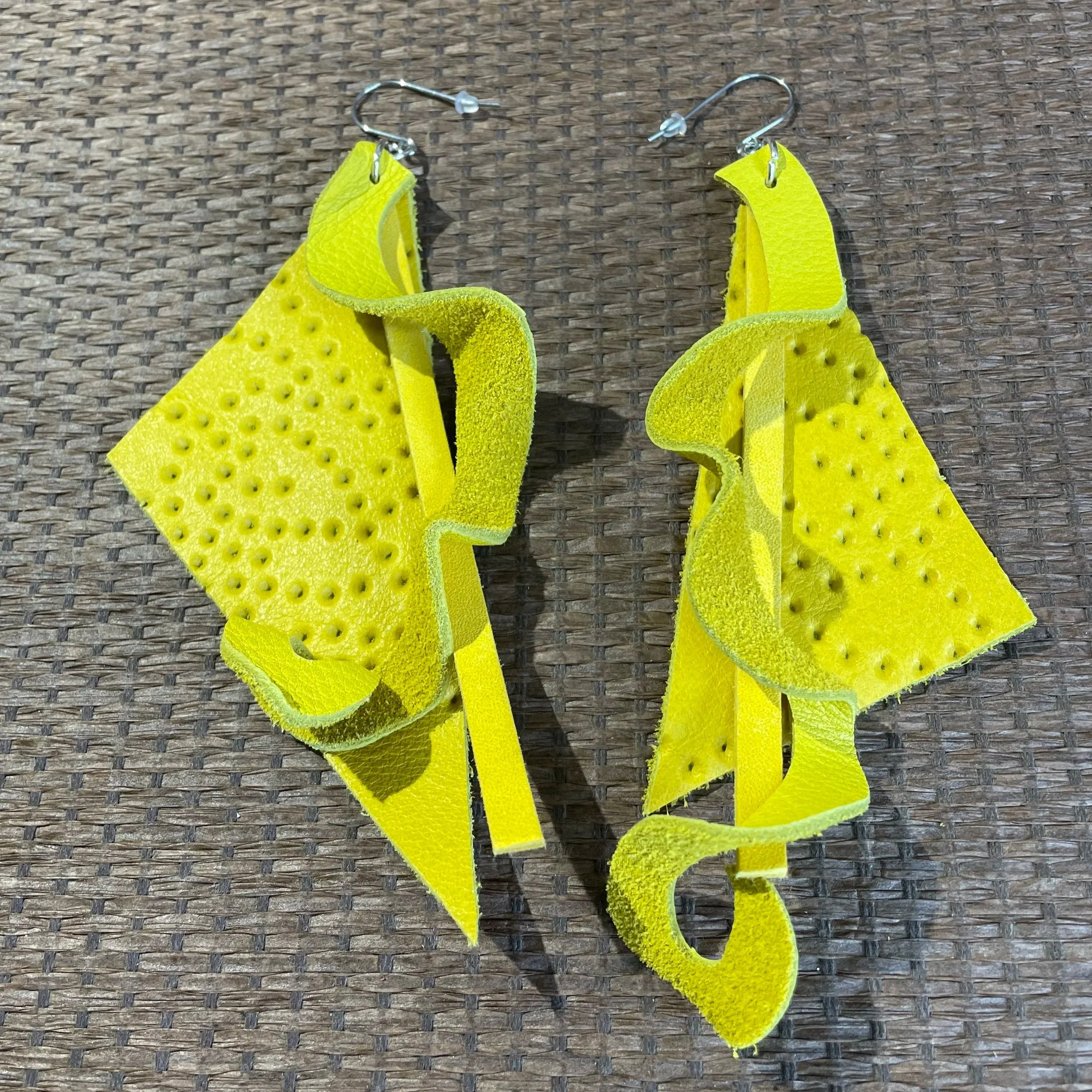 Shine On leather earrings