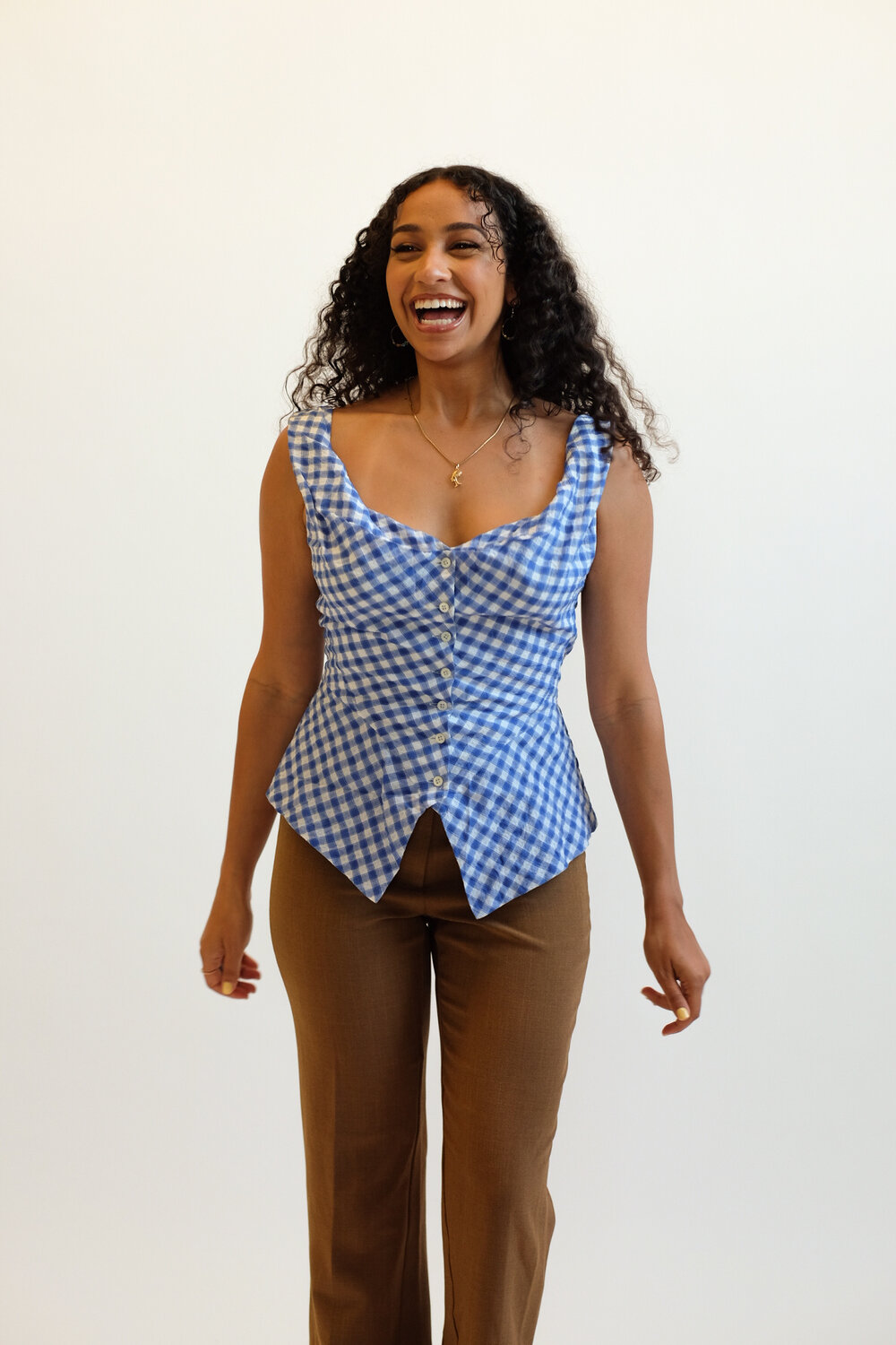 Westwood Anglomania Blue/White Gingham Corset — Sozo Amour