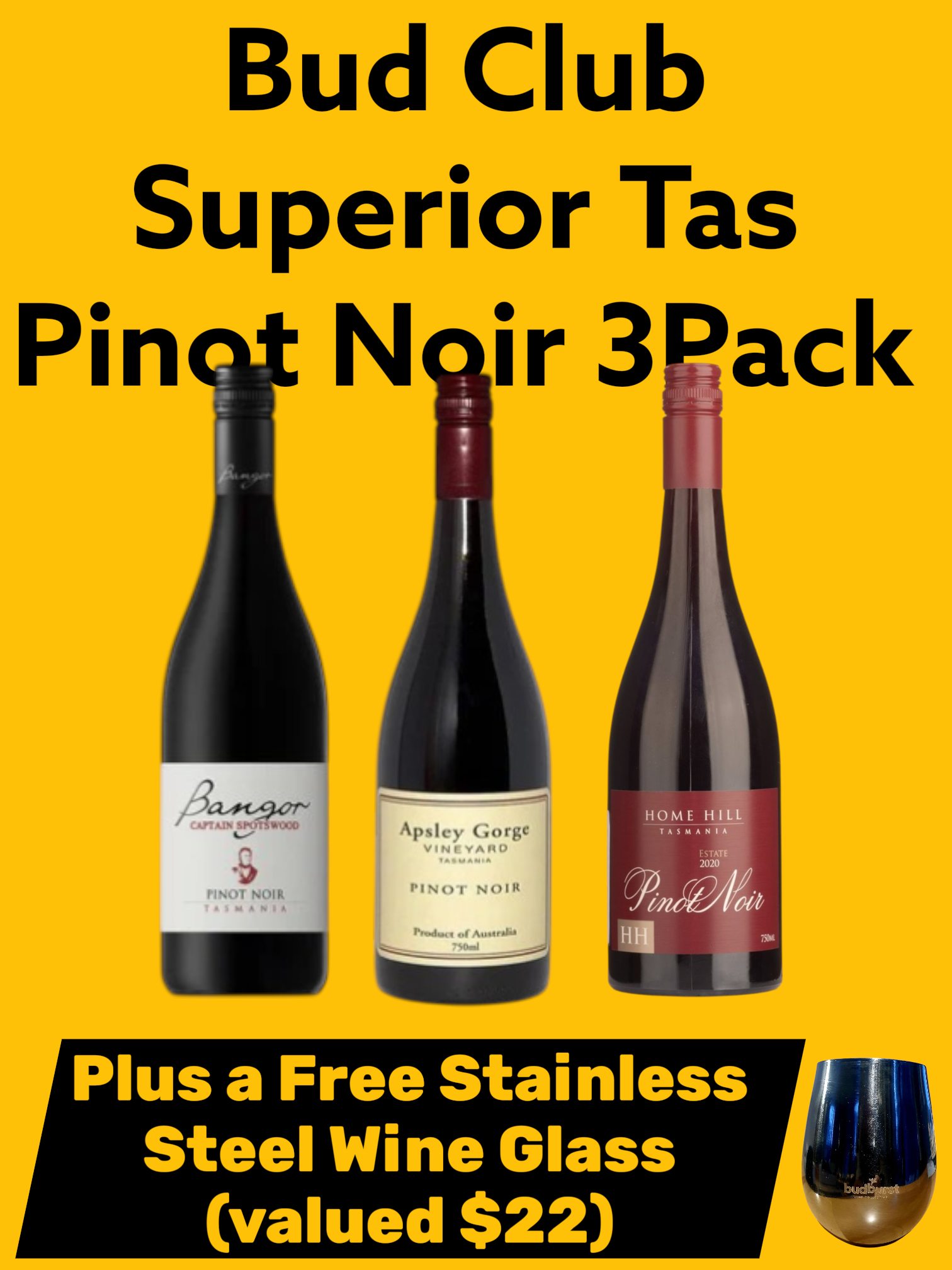 Bud Club Superior Tassie Pinot Noir Subscription 3pk