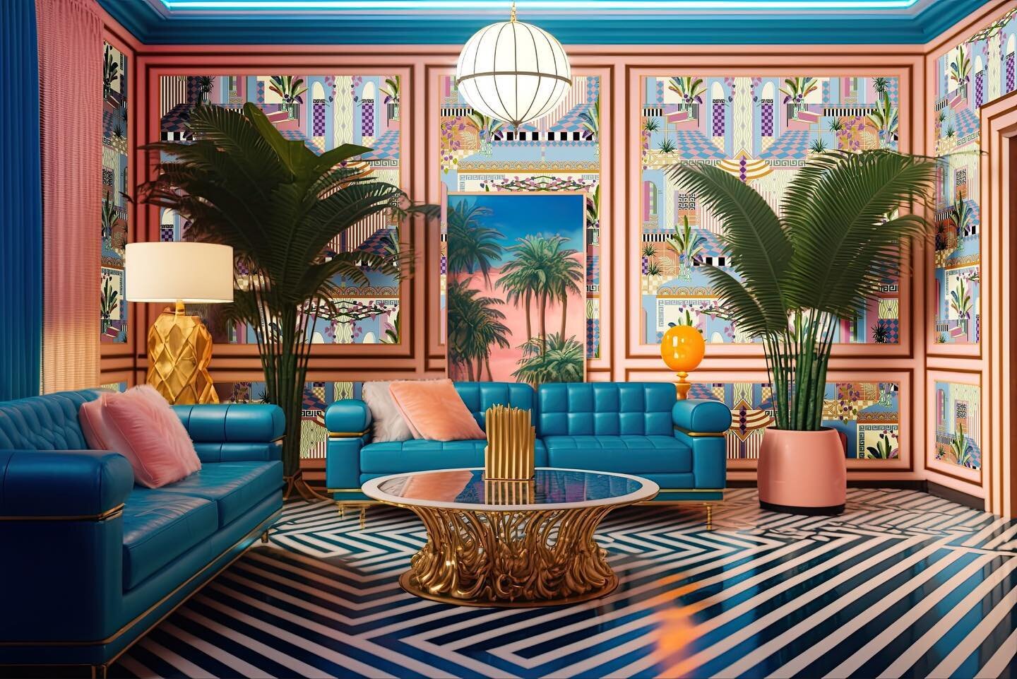GUESS WHAT?! I'm dropping my very first wallpaper collection soon!  It's inspired by the glamorous Art Deco era, my love for the Beverly Hills Hotel, and all the vibrant colors of Miami in the sunshine, Get ready for a luxurious and flamboyant collec
