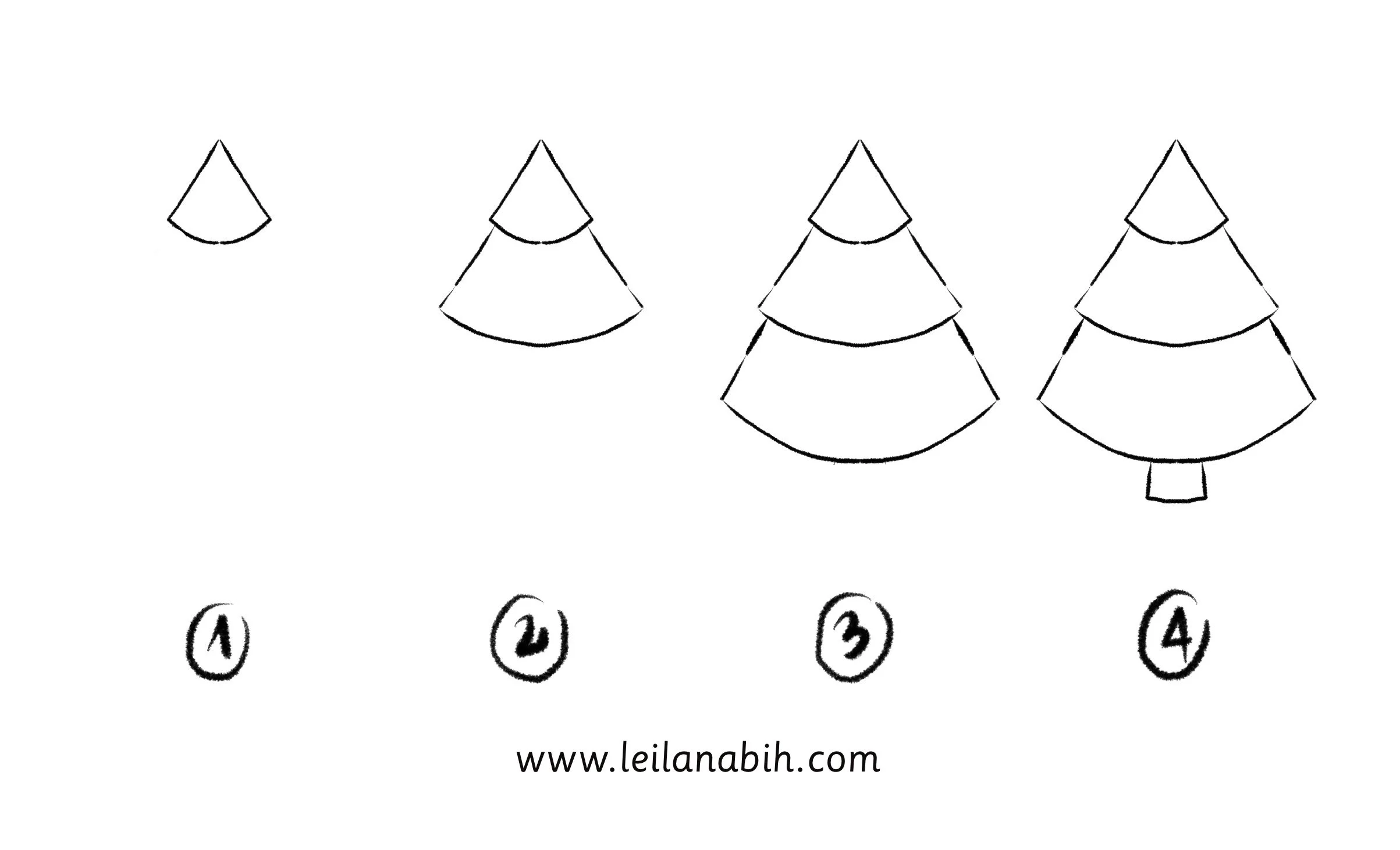 How to draw a christmas tree