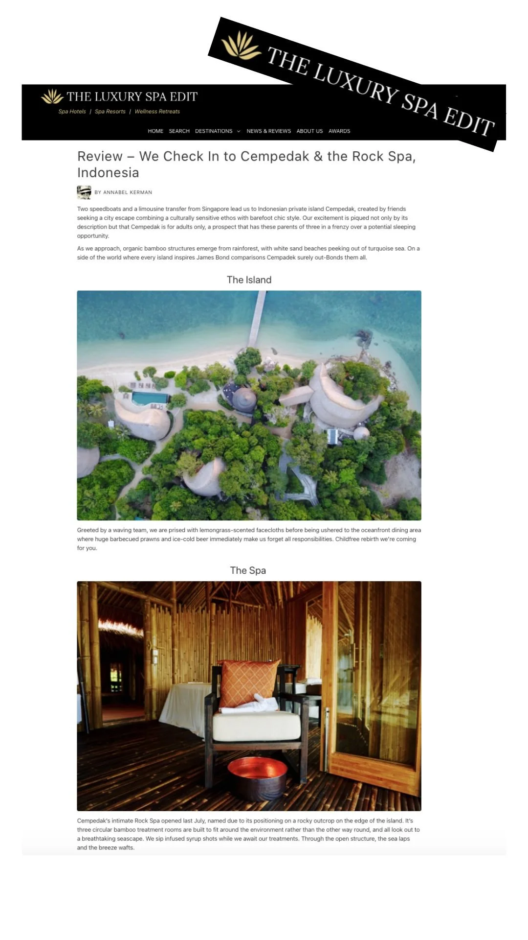 Review in The Luxury Spa Edit