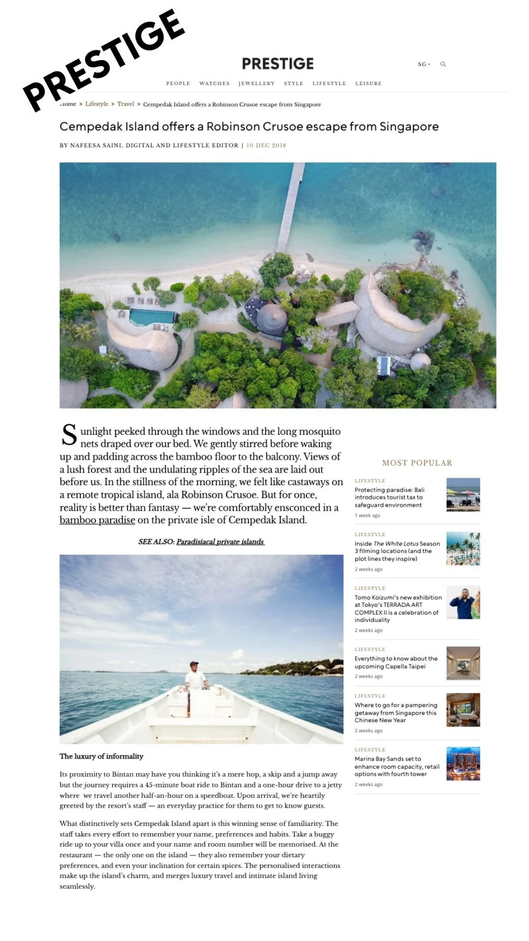Article in Prestige
