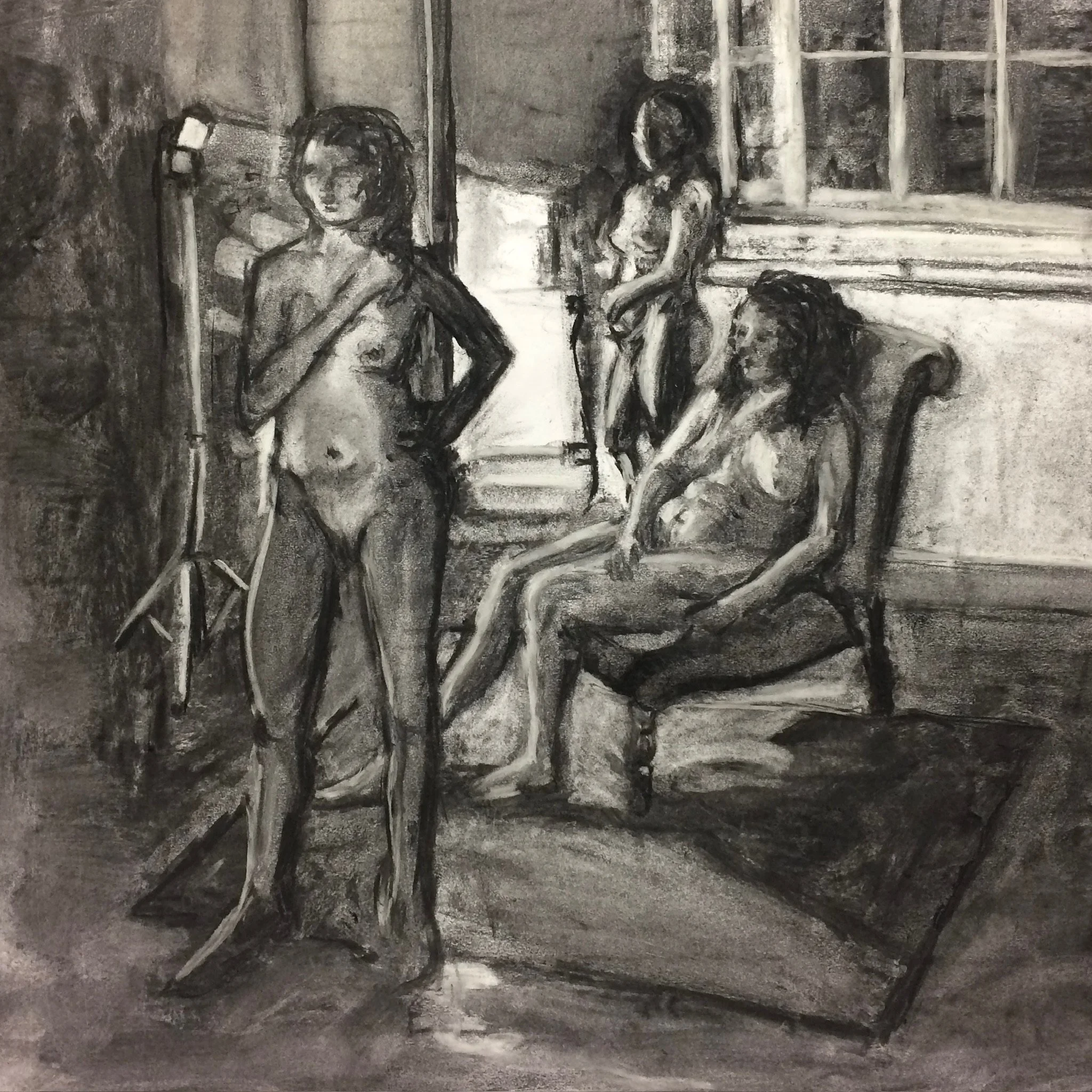 TRAFFIC charcoal on paper 69cm x 60cm