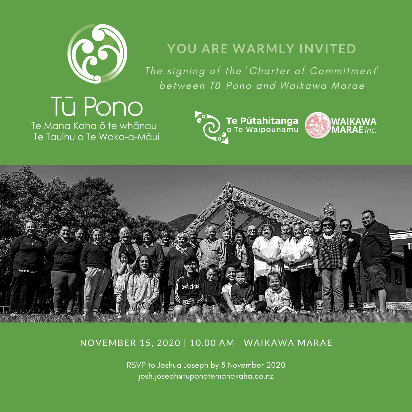 Tū Pono - Signing a charter of committment — Nau Mai . Haere mai