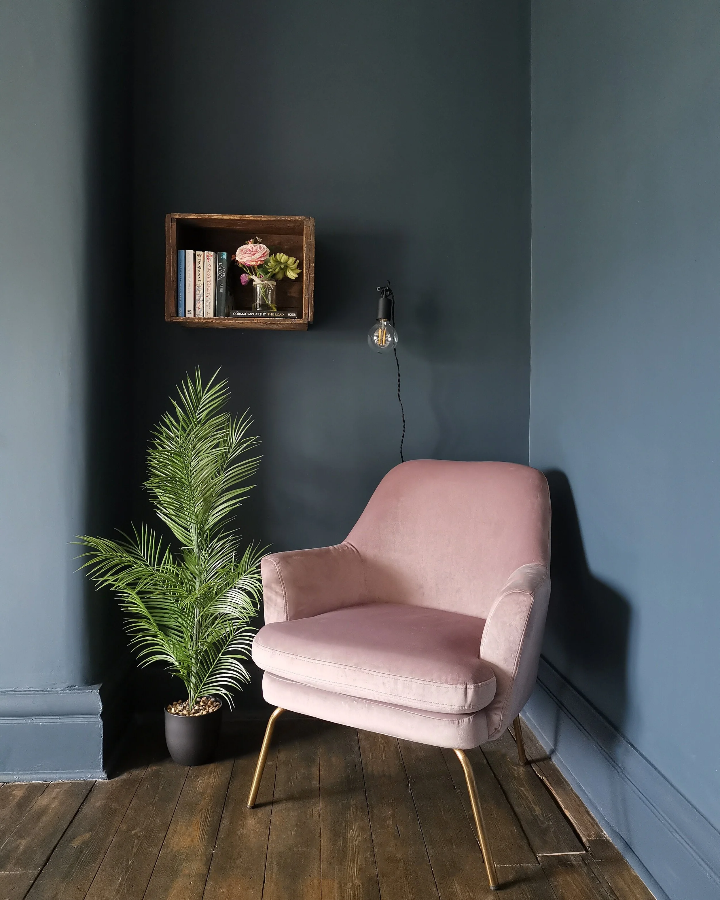 How I Designed a Restful Blue, Grey and Pink Bedroom