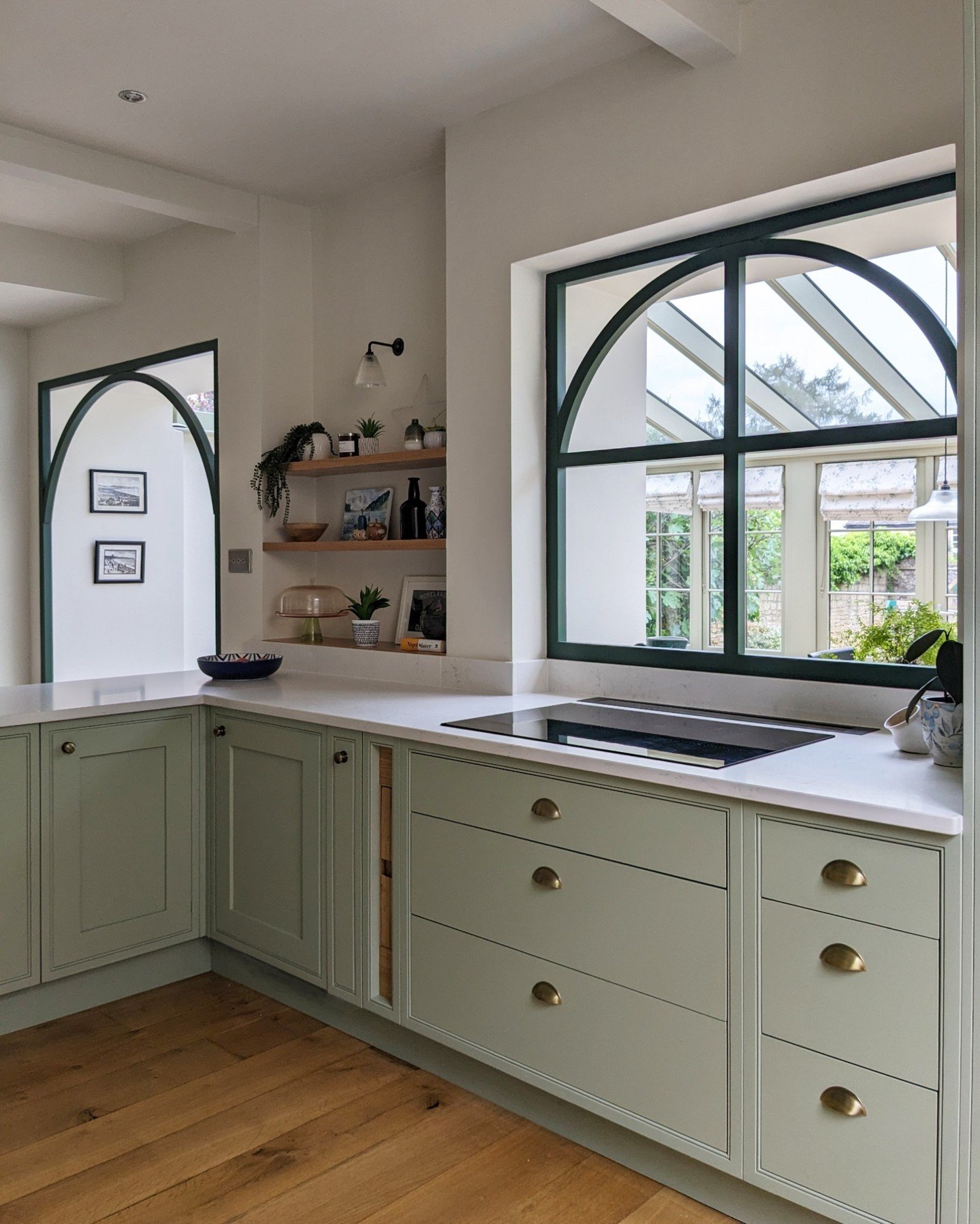 The Boston Spa kitchen - probably the trickiest space I've ever had to work with for a kitchen design! The kitchen leads to the dining space in the conservatory but previously there were two openings through to it which meant that lots of space was w