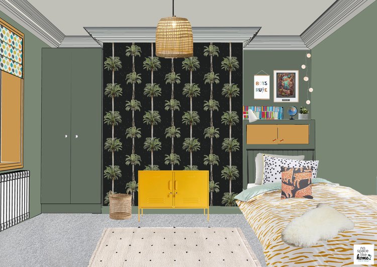 Dark Green Boy's Room Final Reveal