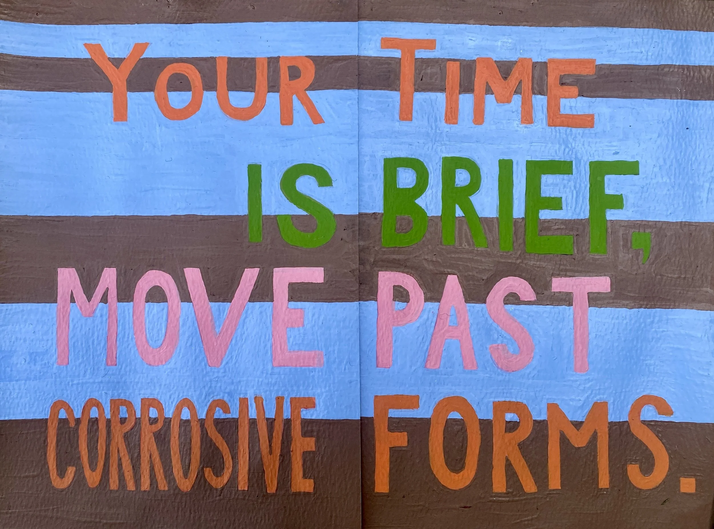 Evolve beyond historical lines, Work in progress, Acrylic on paper, x4 components each 17.5cm x 25.5cm, 2026. Back View. 

Images licensed by Copyright Agency; see links page for info.