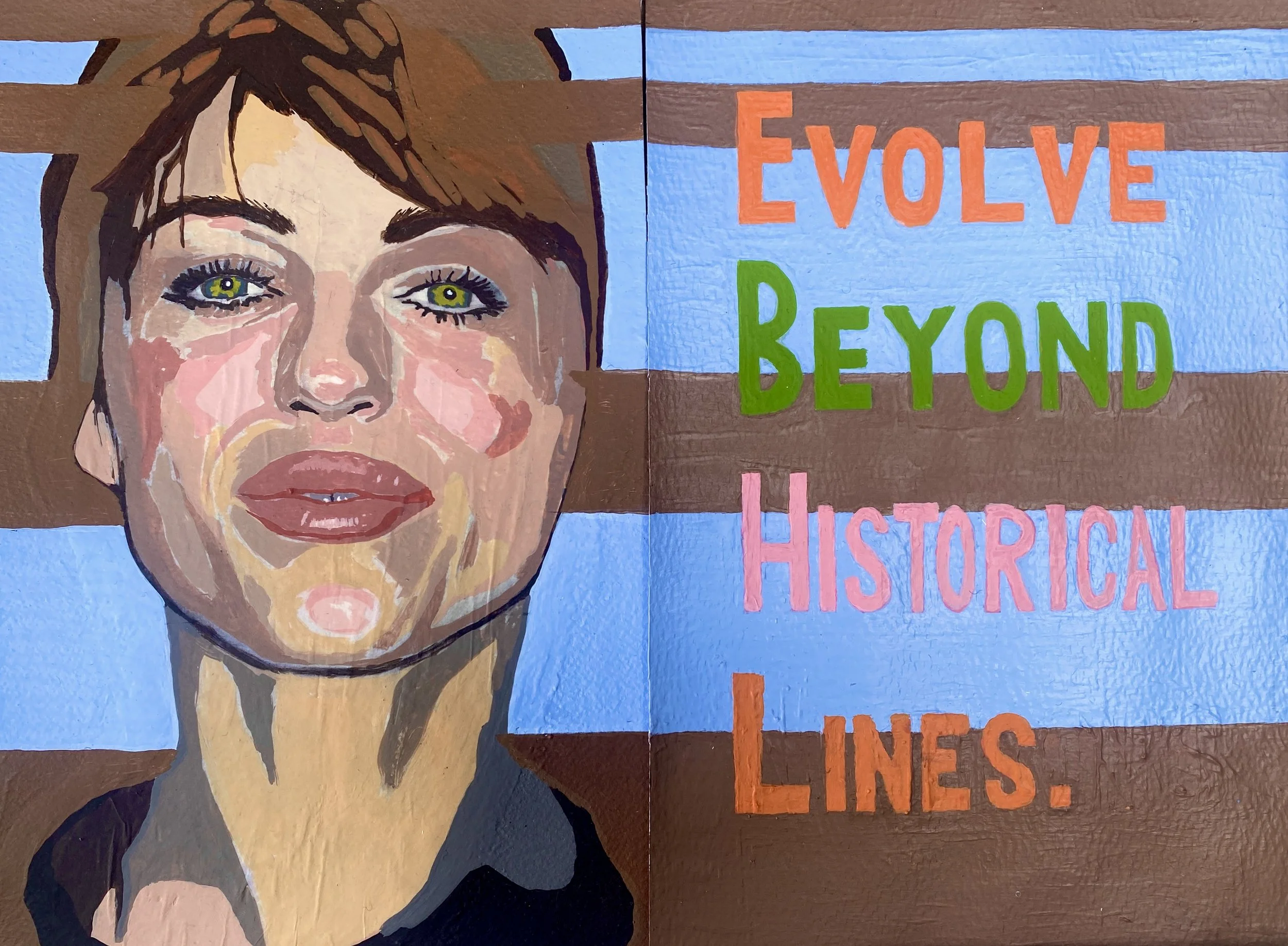 Evolve beyond historical lines, Work in progress, Acrylic on paper, x4 components each 17.5cm x 25.5cm, 2026. Front View. 

Images licensed by Copyright Agency; see links page for info.