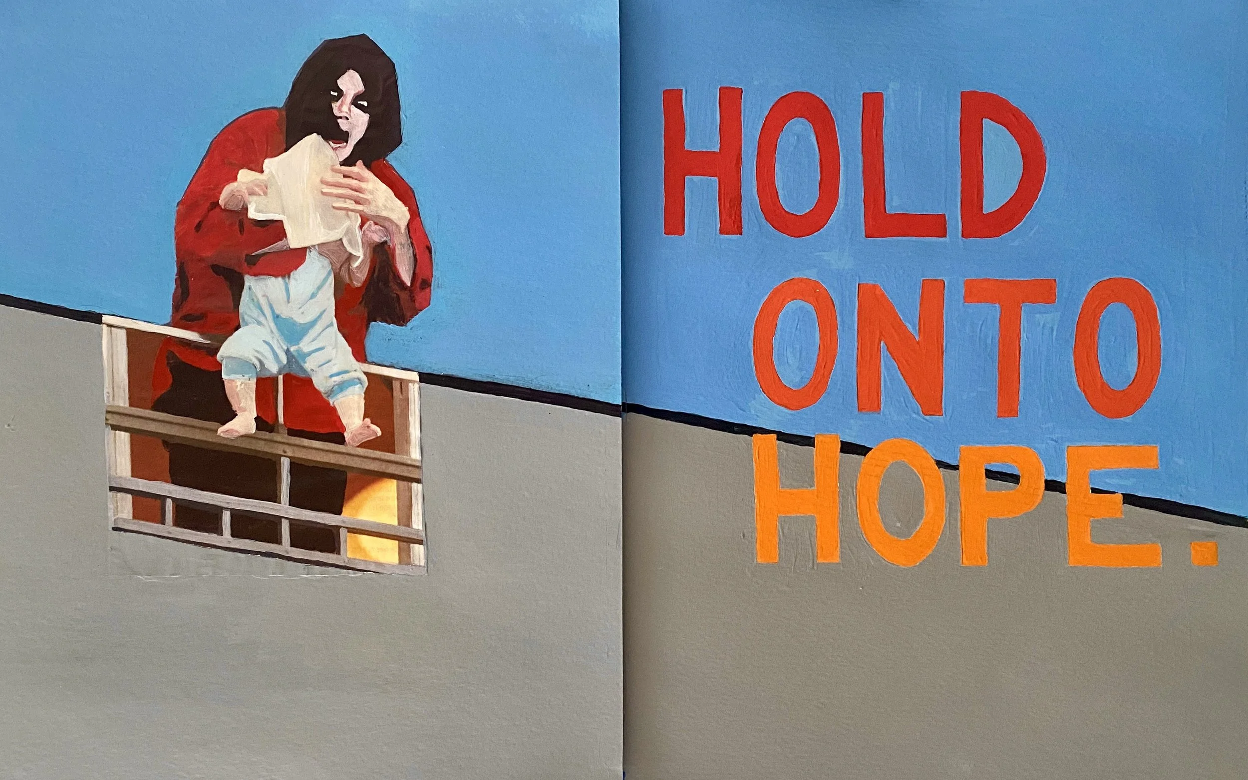 Hold onto hope, work in progress, 2026. Front View.