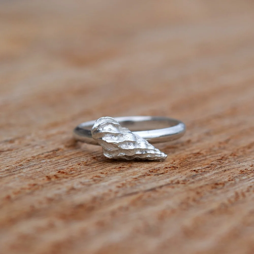 Bague coquillage naturel En Argent Massif, Par Bijoux de La Lande